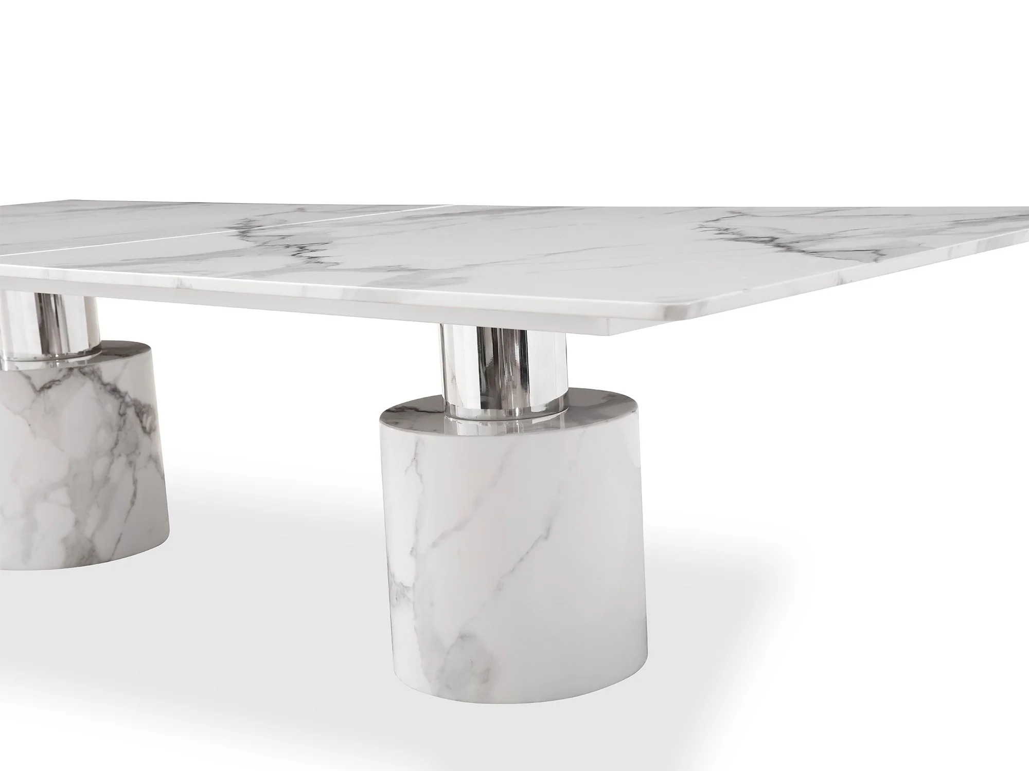 10 Ft Marble Conference Table – Modern White Marble Top for Executive Spaces - Image 4