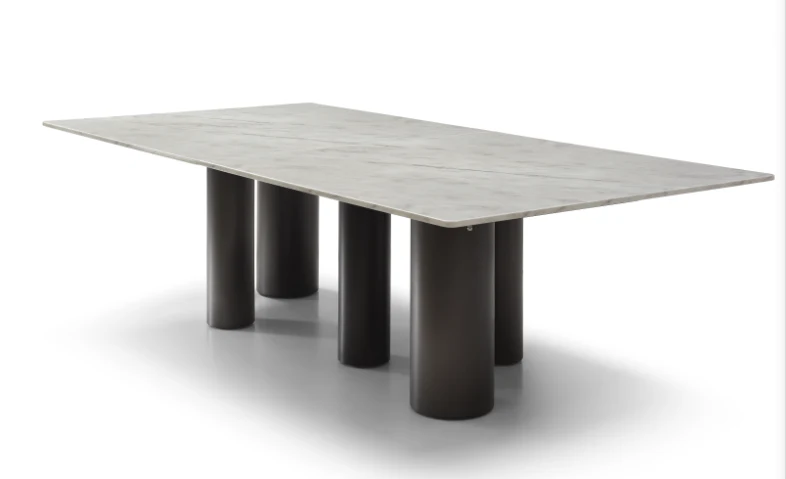 108" Contemporary White Marble Conference Table by Whiteline - Image 2