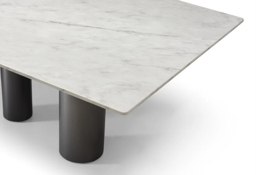 108" Contemporary White Marble Conference Table by Whiteline - Image 4