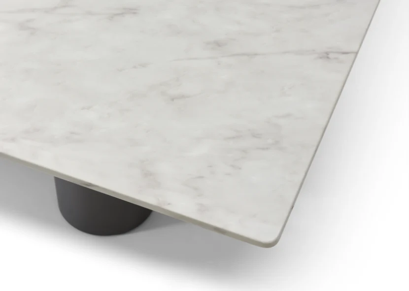 108" Contemporary White Marble Conference Table by Whiteline - Image 5