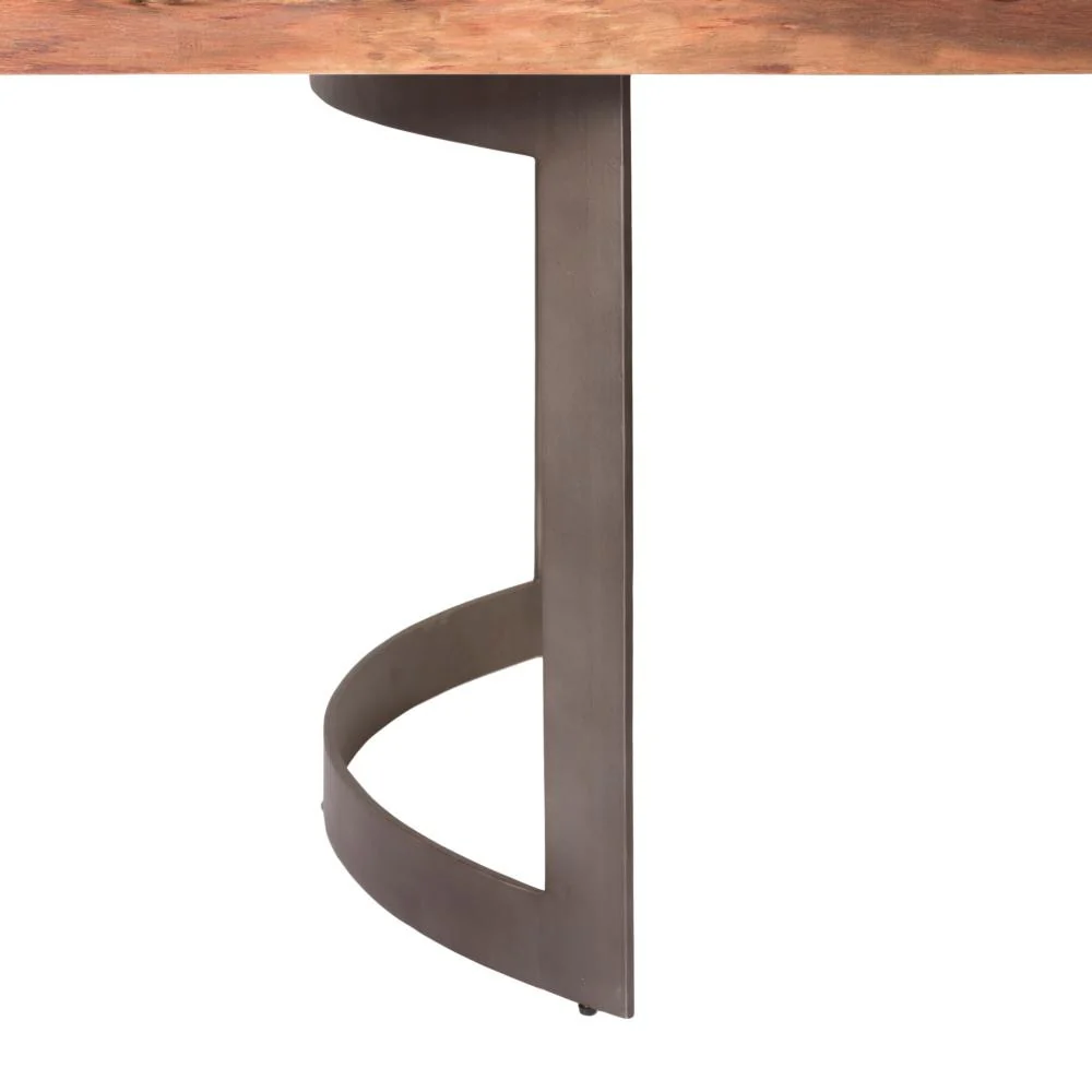 118" Solid Acacia Modern Conference Table with Sturdy Iron Base - Image 4