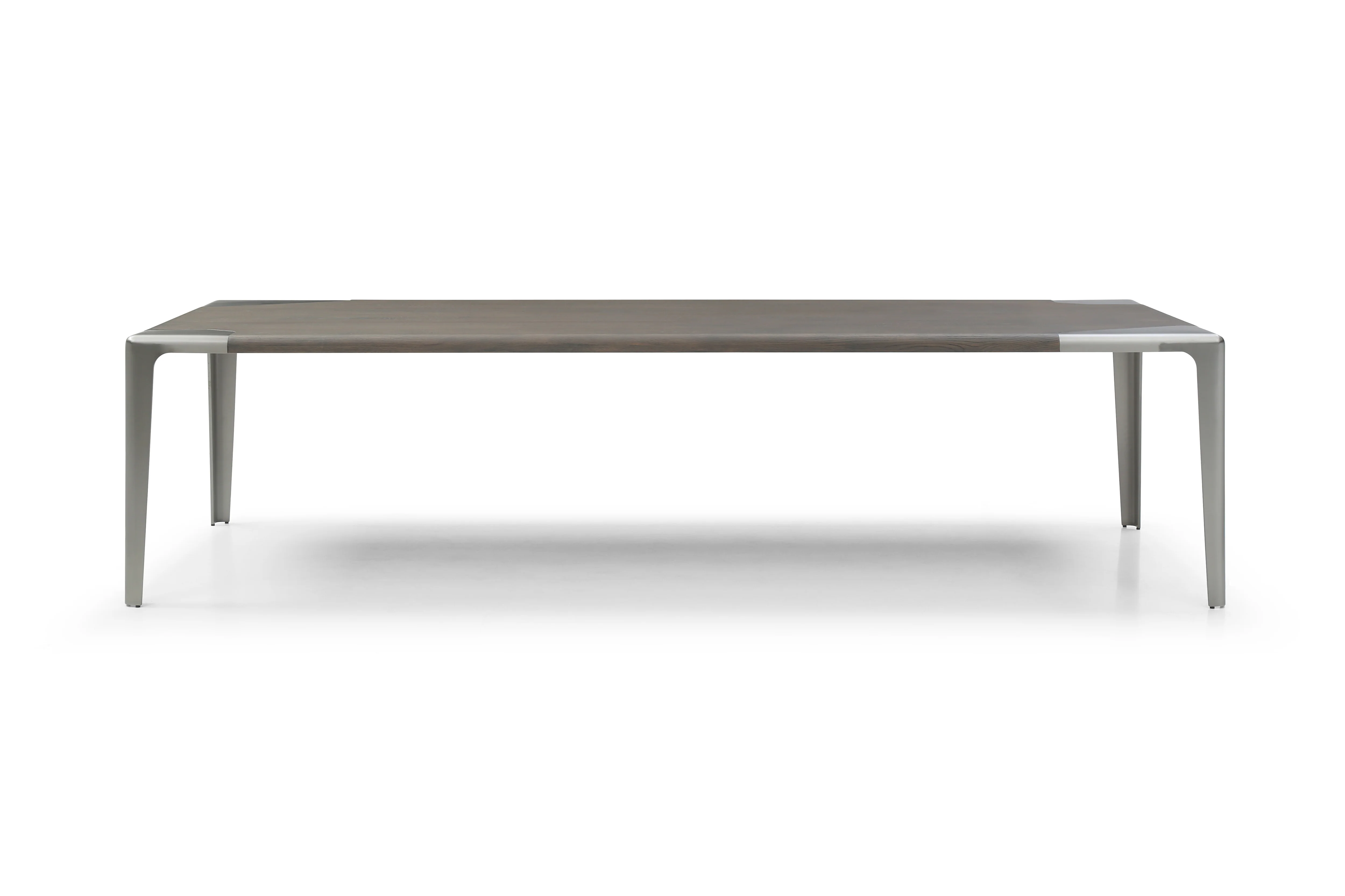 118" Modern Metal and Grey Veneer Conference Table or Desk - Image 3