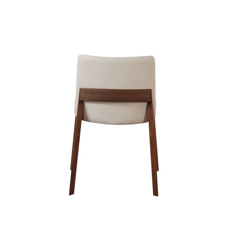 Walnut Guest or Conference Chairs with White Padded Seat (Set of 2) - Image 3