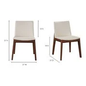 Walnut Guest or Conference Chairs with White Padded Seat (Set of 2) - Image 4