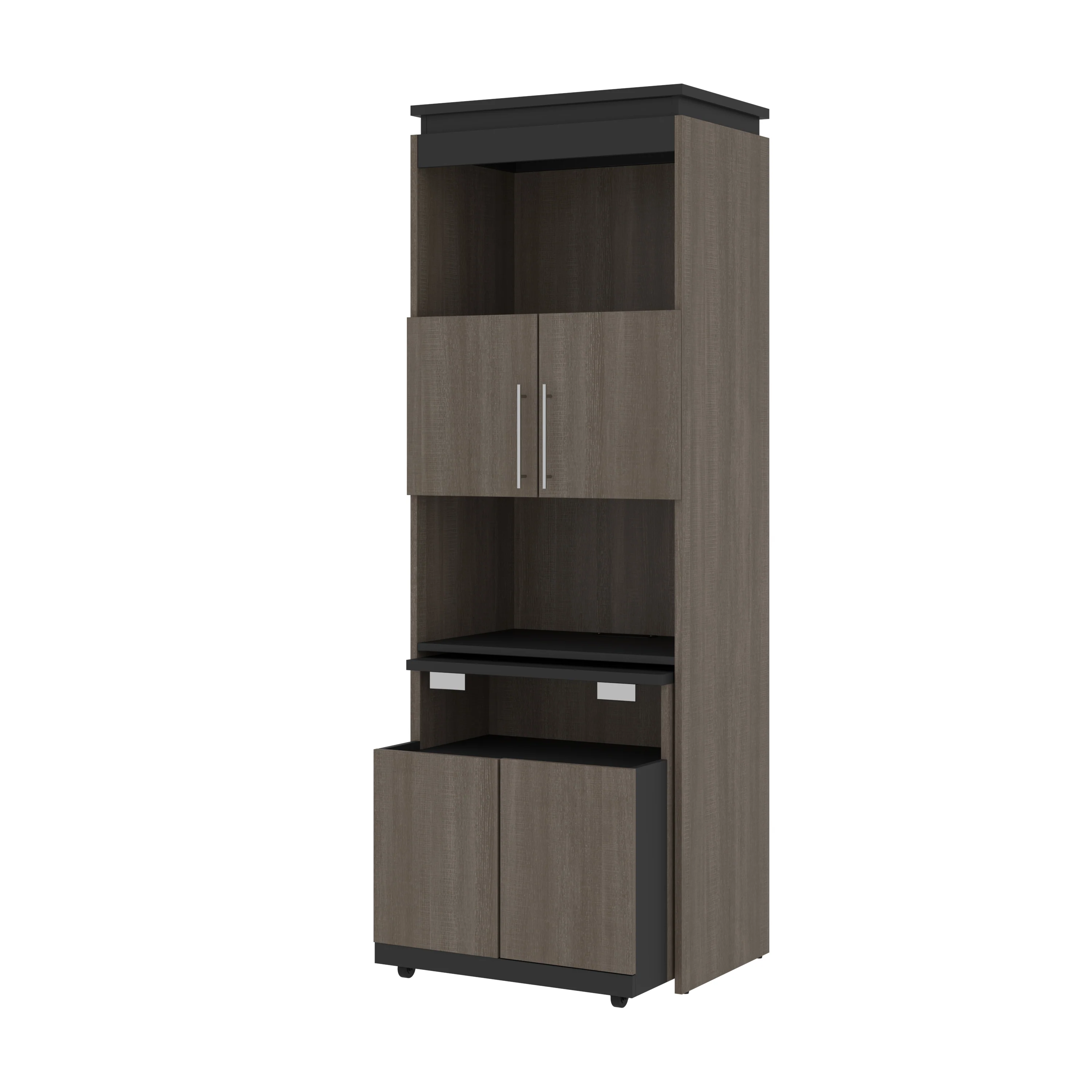 30" Collapsable Desk with Hutch in Bark Gray/Graphite - Image 4