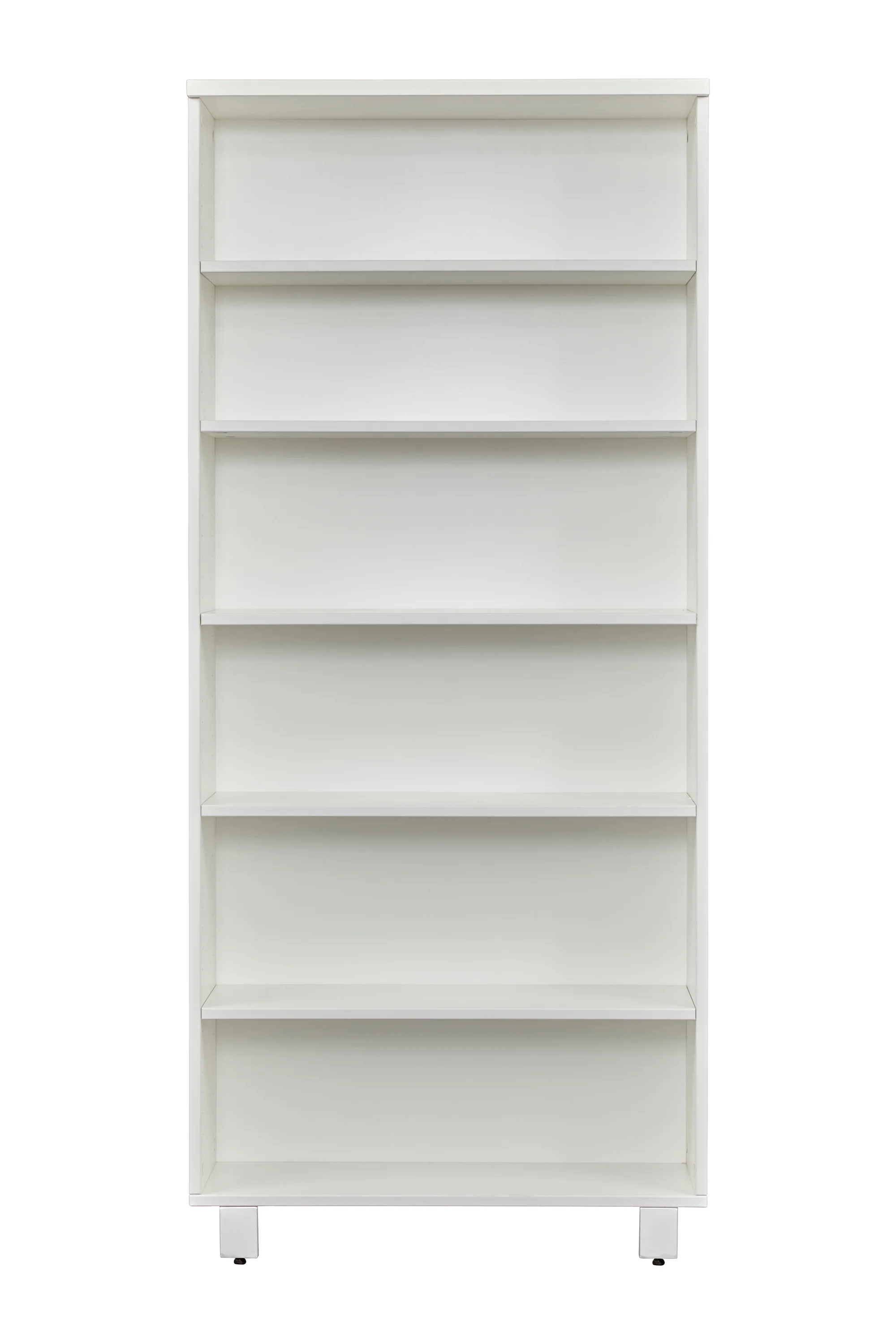 31.5" x 71.5" White Bookcase with Steel Adjustable Legs - Image 3