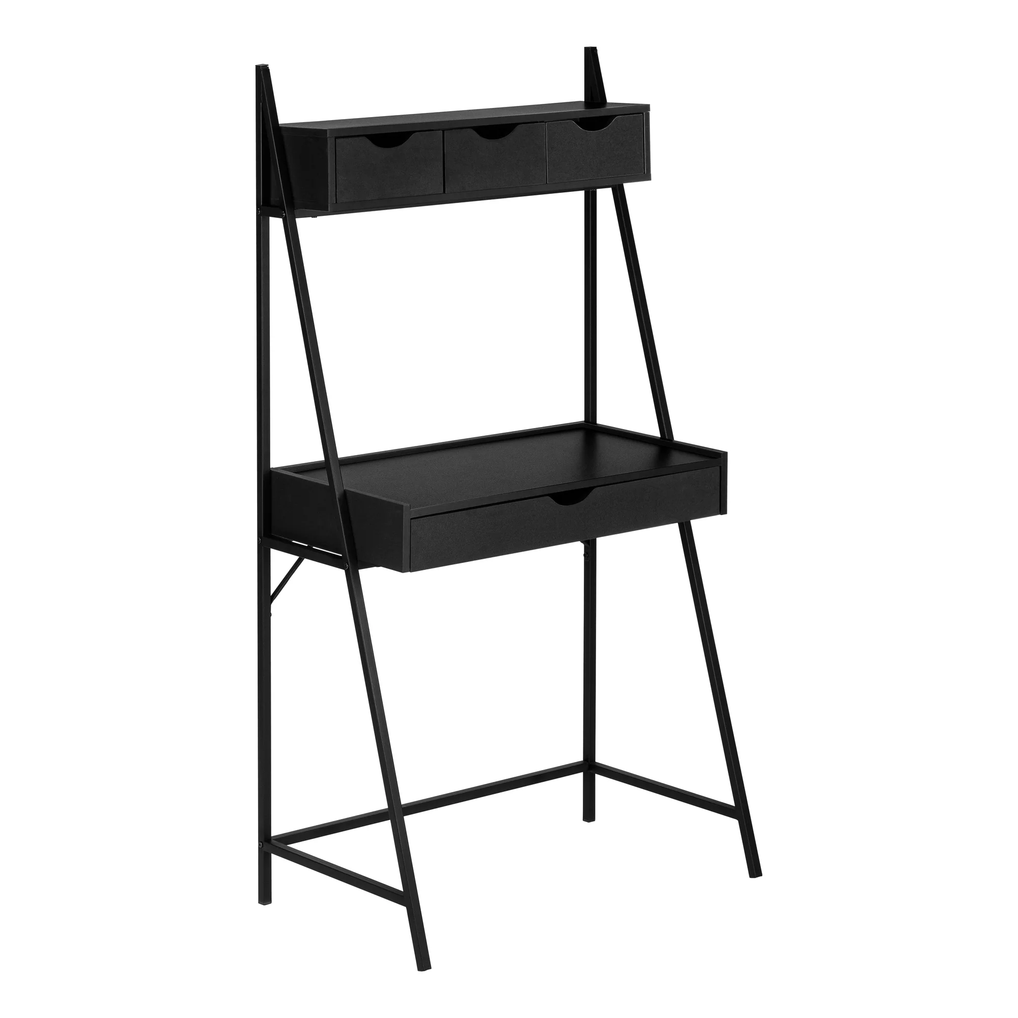 32" Black Desk with Hutch & Storage Drawers - Image 2