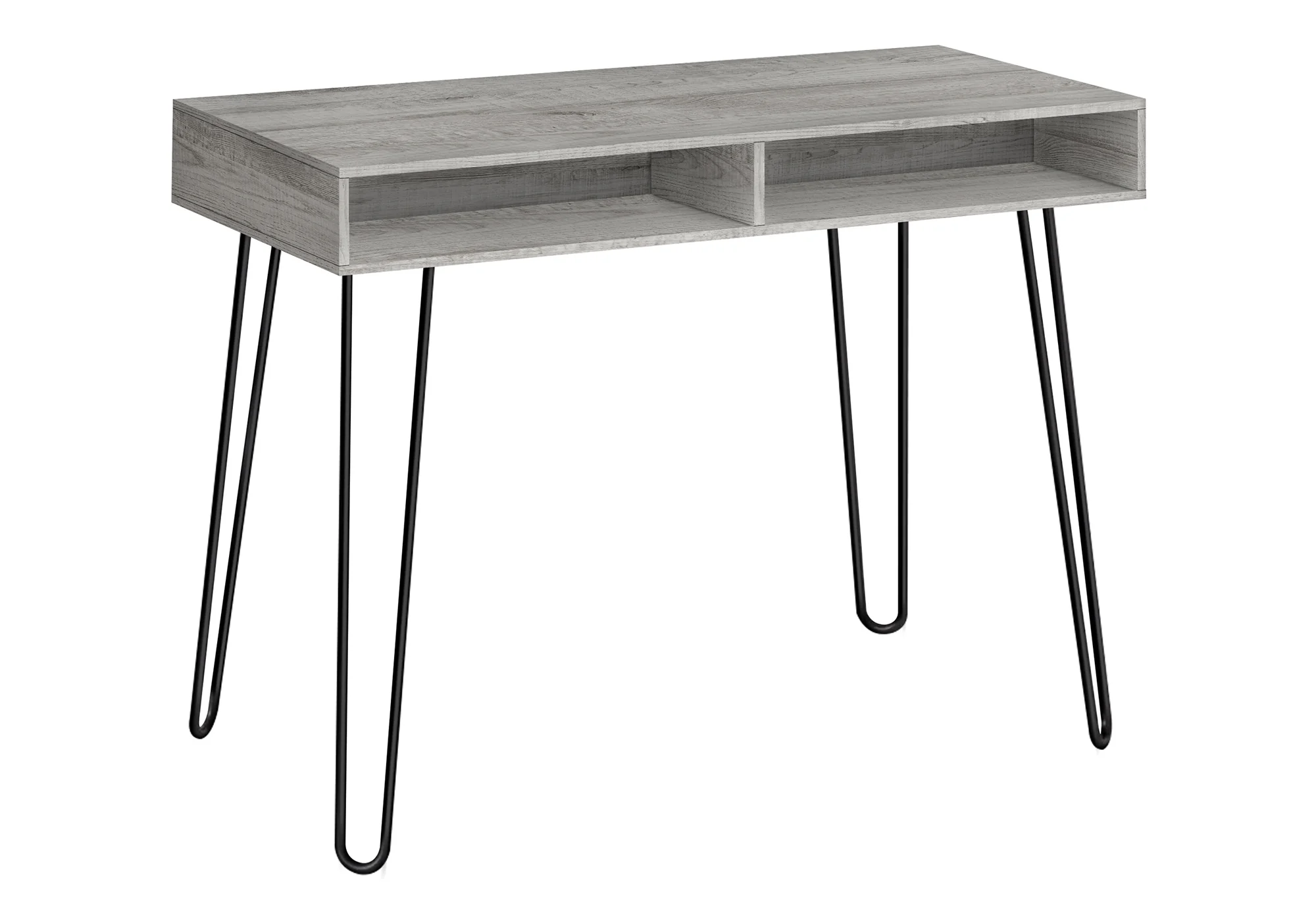 40" Grey Mid-Century Modern Computer Workstation with Storage - Image 2