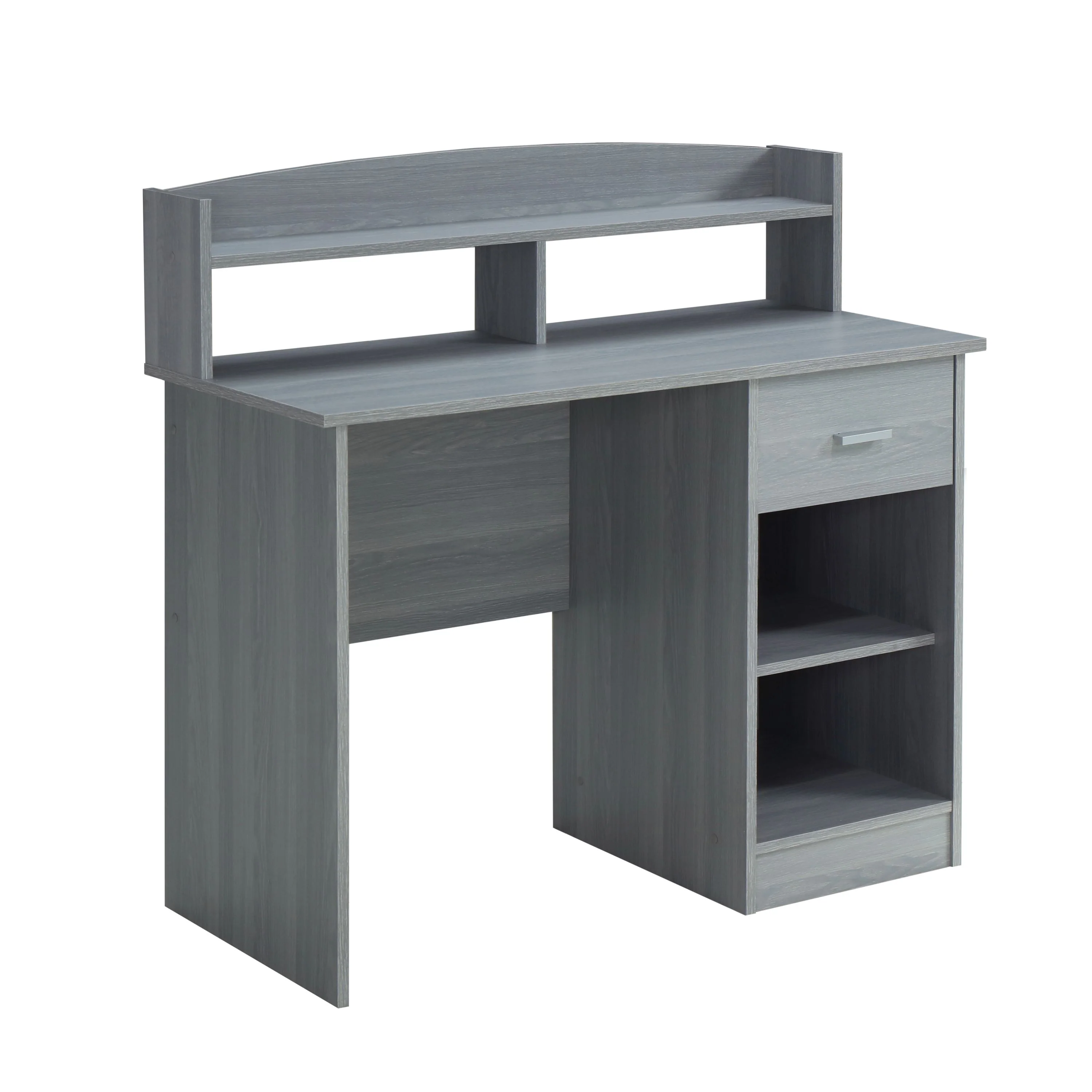 41" Desk with Raised Shelf & Underdesk Storage in Gray - Image 3