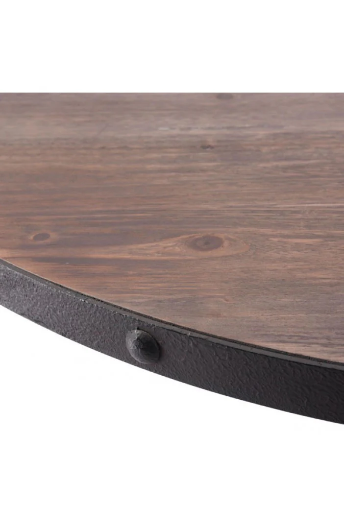 Fir Wood & Antique Black 42" Circular Meeting Table - Image 3