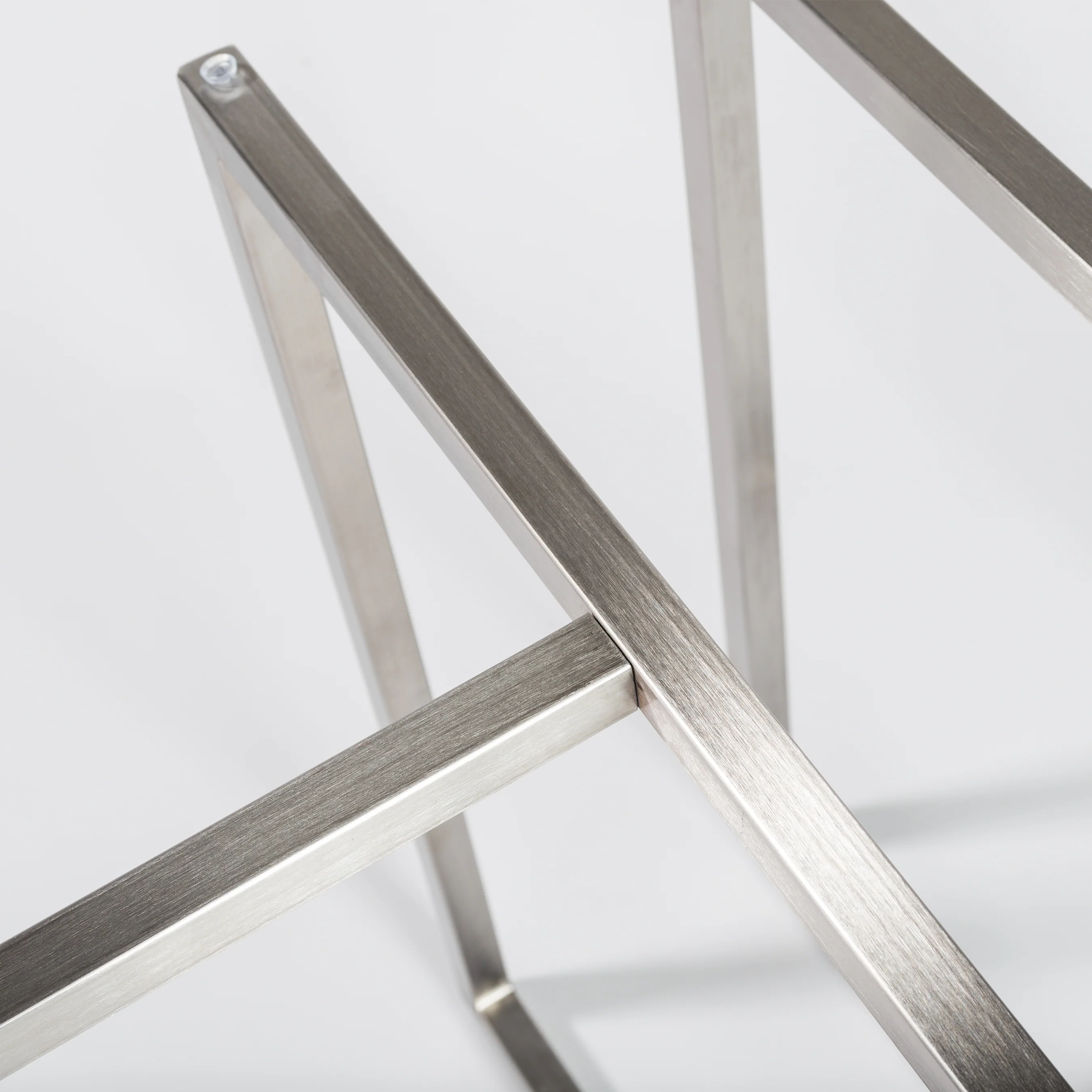 42" Glass & Brushed Stainless Steel Meeting Table - Image 3