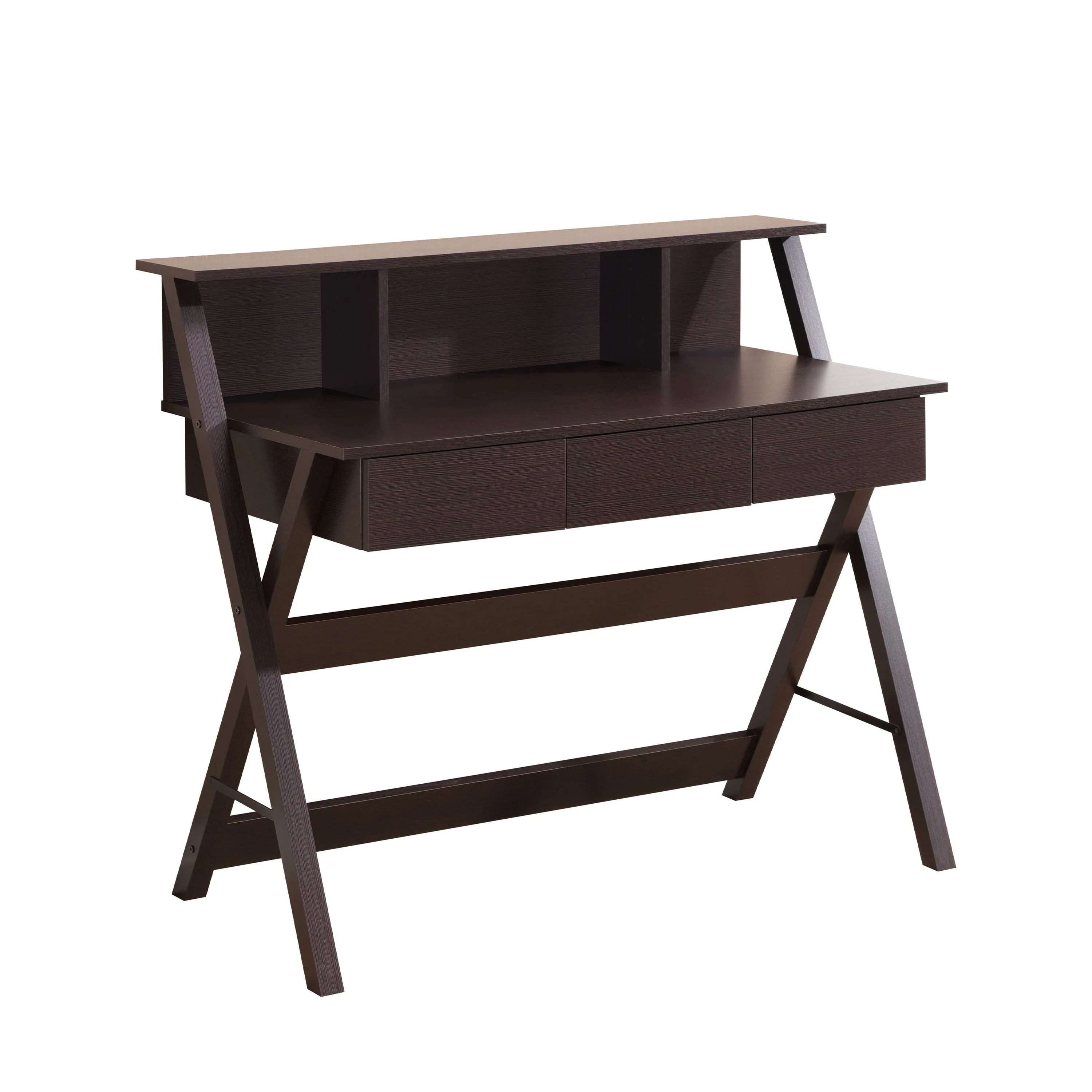 43" X-Frame Desk with Hutch in Wenge - Image 3