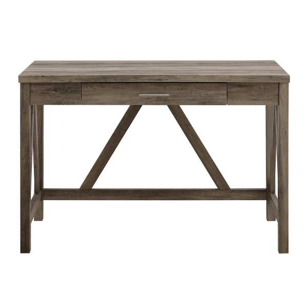 46" Gray Woodgrain A-Frame Desk - Image 2