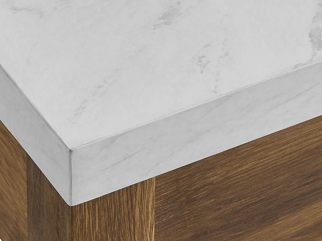 46" Walnut & Faux Marble Farmhouse Style Office Desk - Image 3