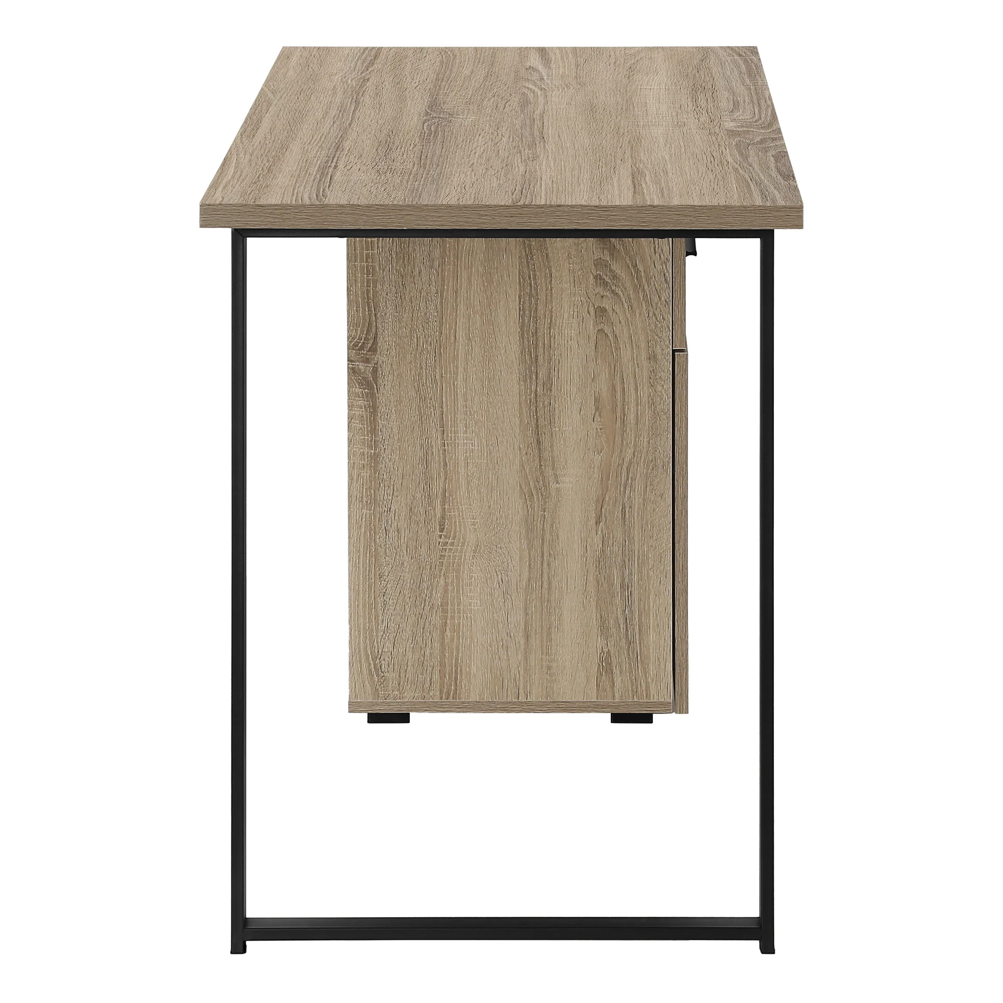 47" Dark Taupe Floating Desktop Workstation with Storage - Image 7