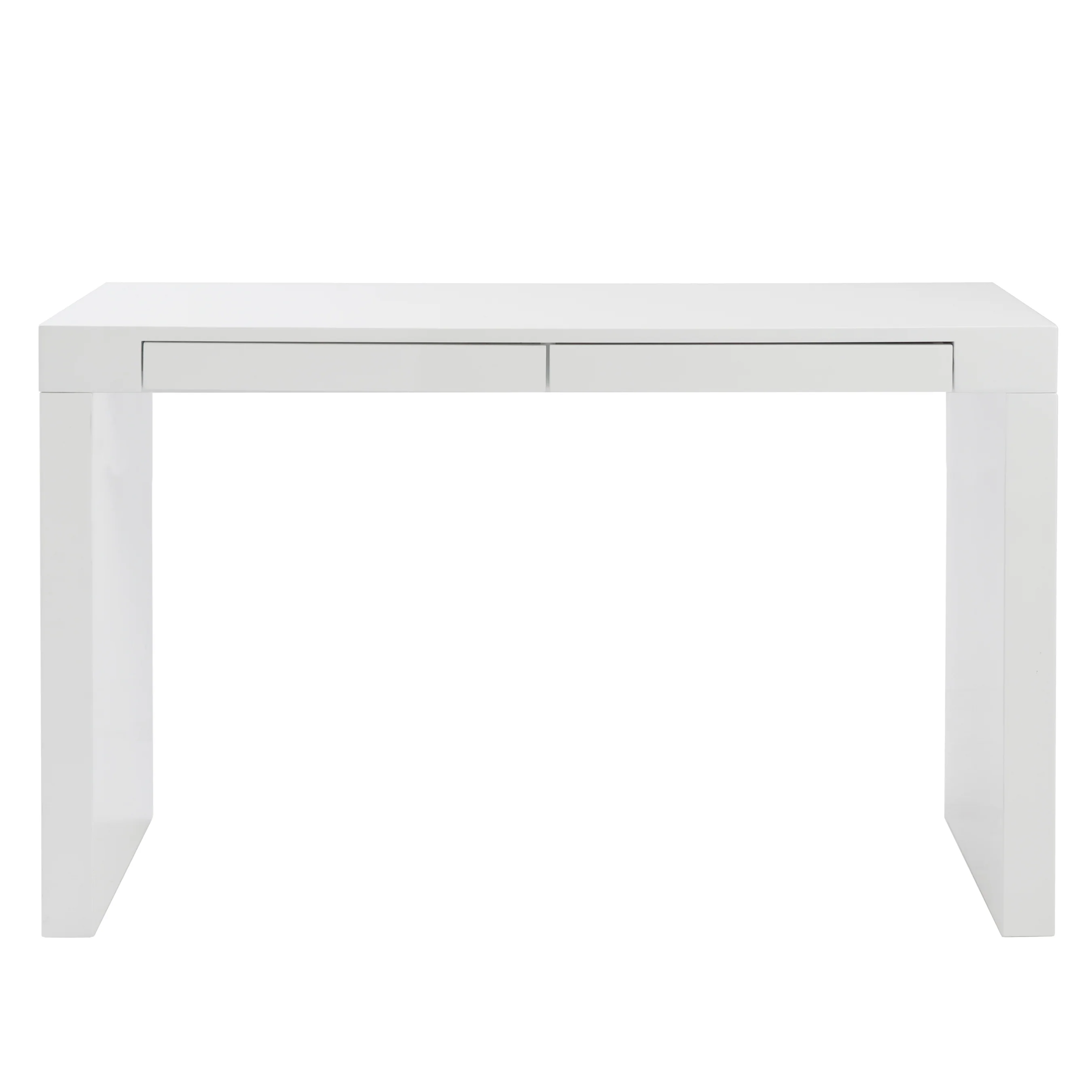Modern 47" White Lacquer Office Desk with Drawers - Image 4