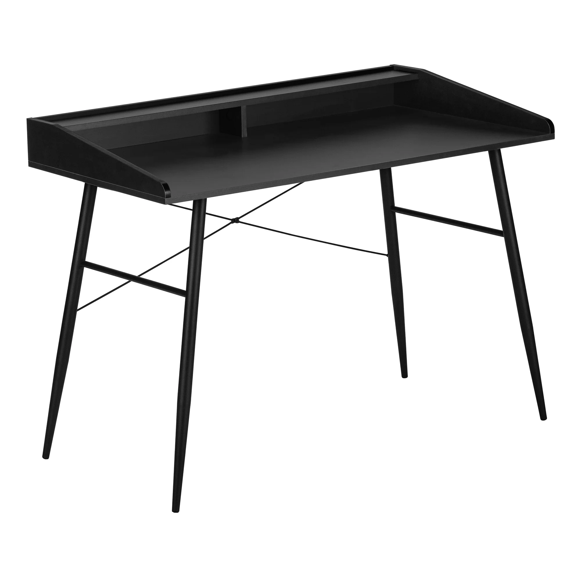 48" Black Modern Secretary Desk - Image 2
