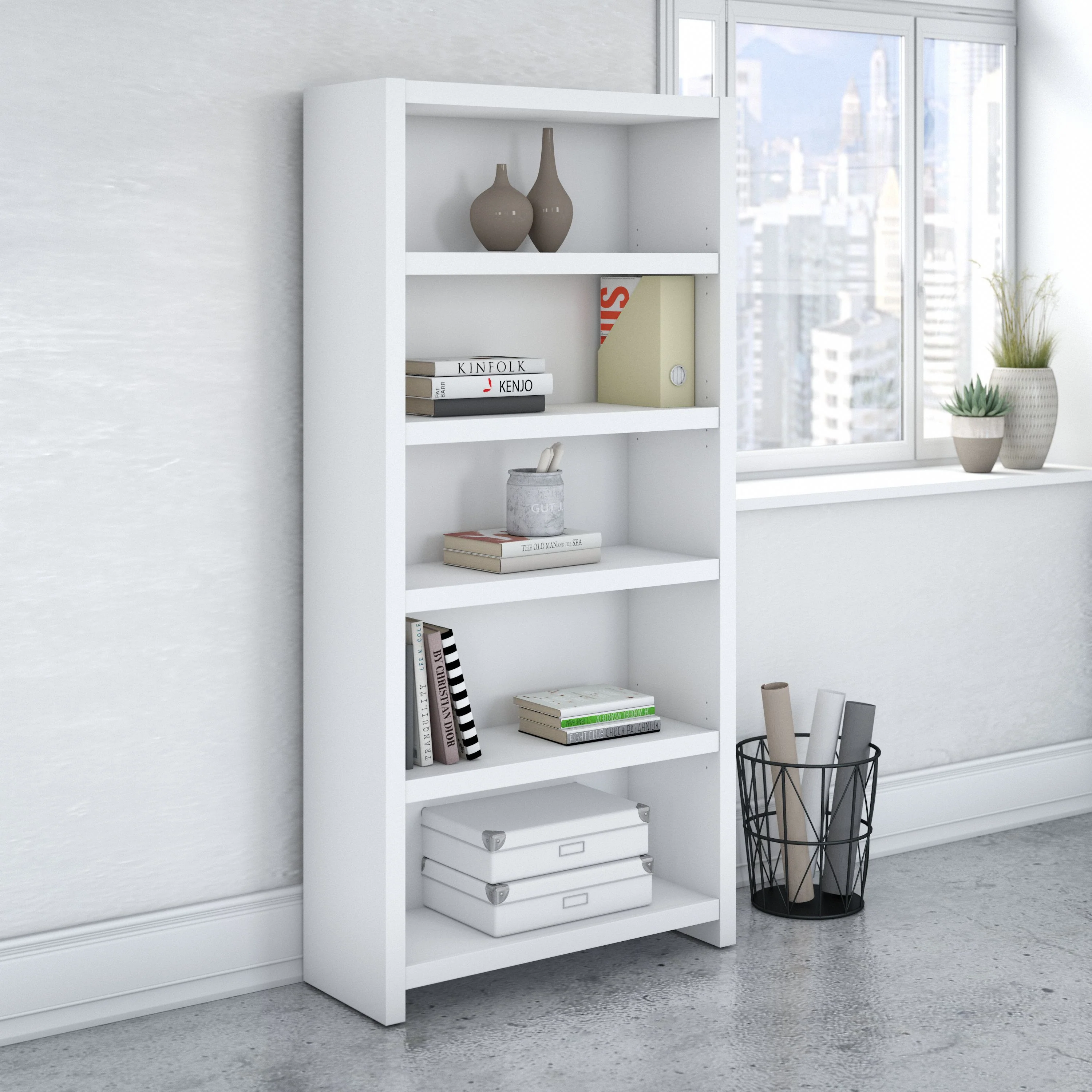 66" Modern Executive Office Desk with Privacy Panel in White - Image 9
