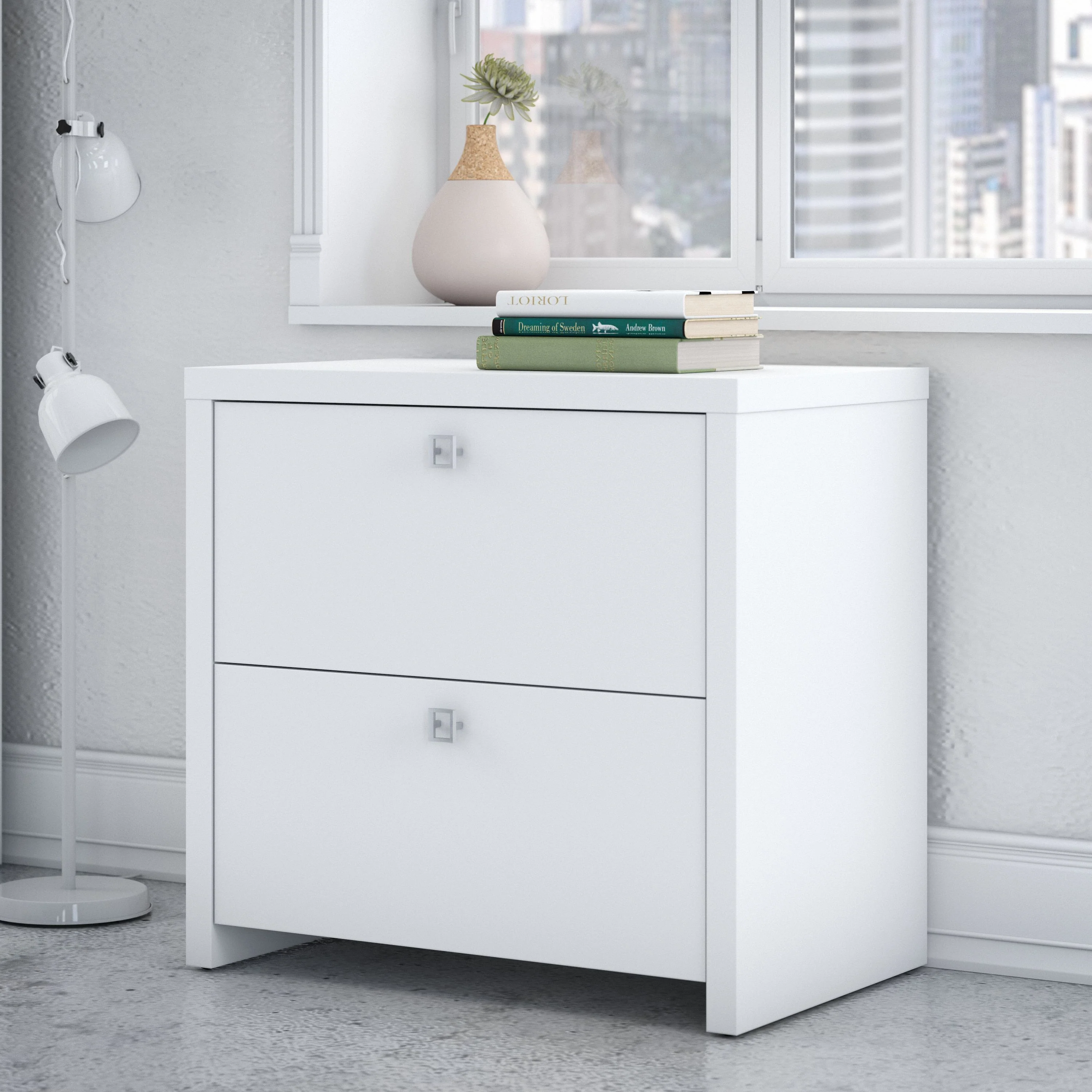 66" Modern Executive Office Desk with Privacy Panel in White - Image 10