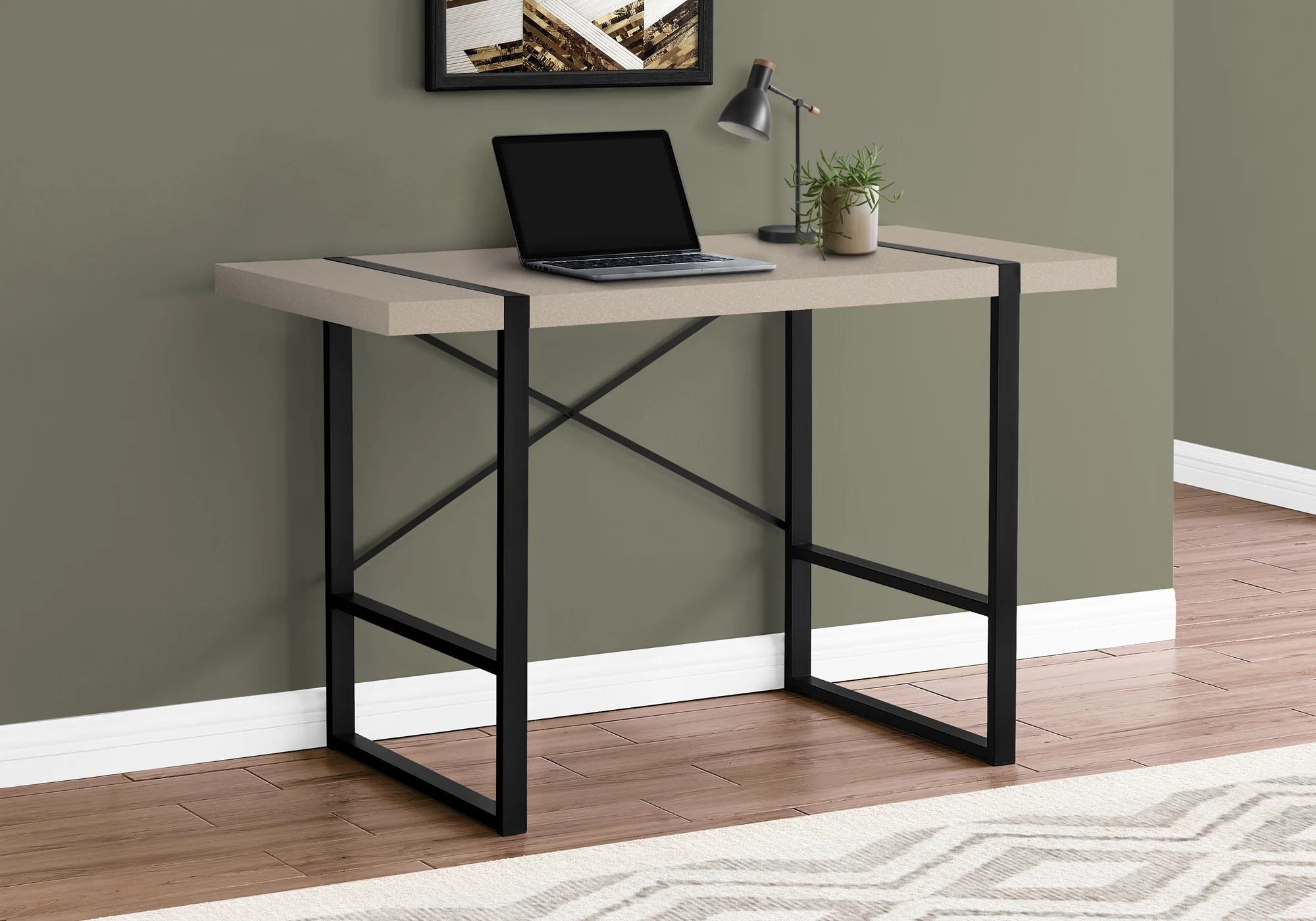 48" Simple X-Back Wagon Desk in Modern Taupe
