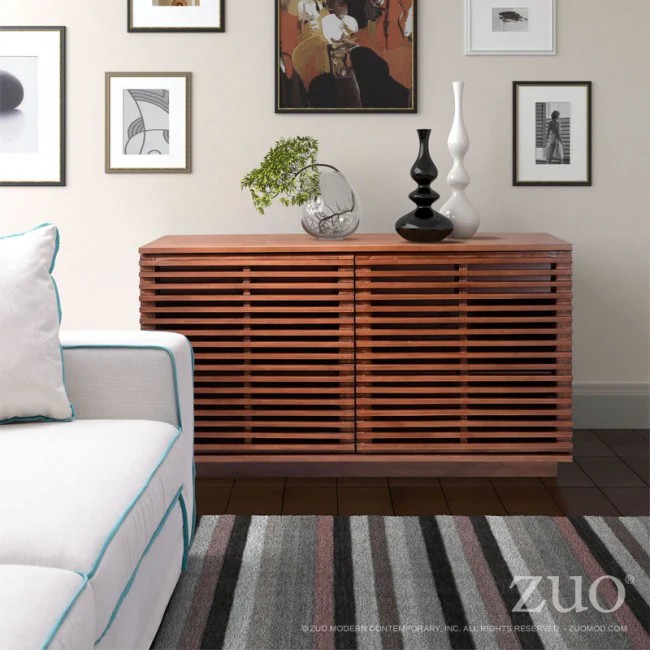 Scandinavian-Style Fir Wood Storage Credenza - Image 5
