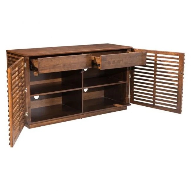 Scandinavian-Style Fir Wood Storage Credenza - Image 7
