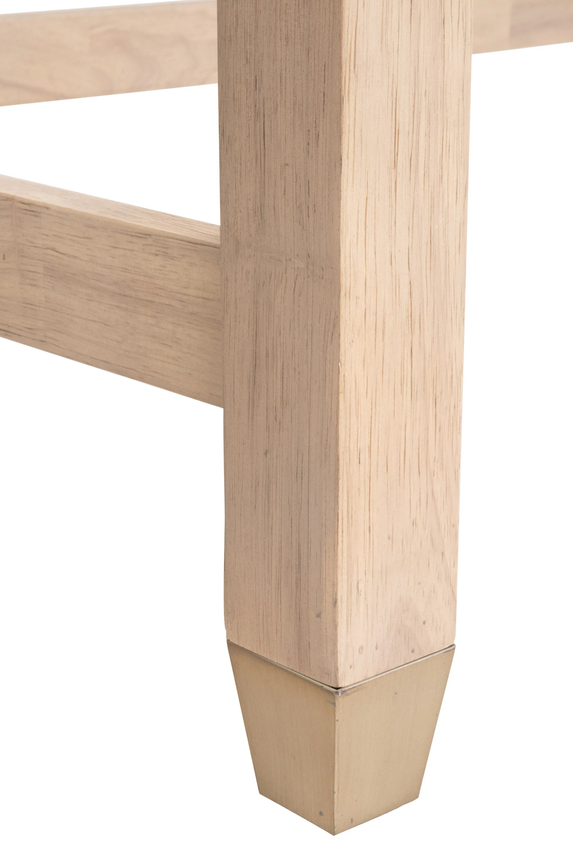 54" Light Honey Oak & Brushed Brass Executive Desk - Image 6