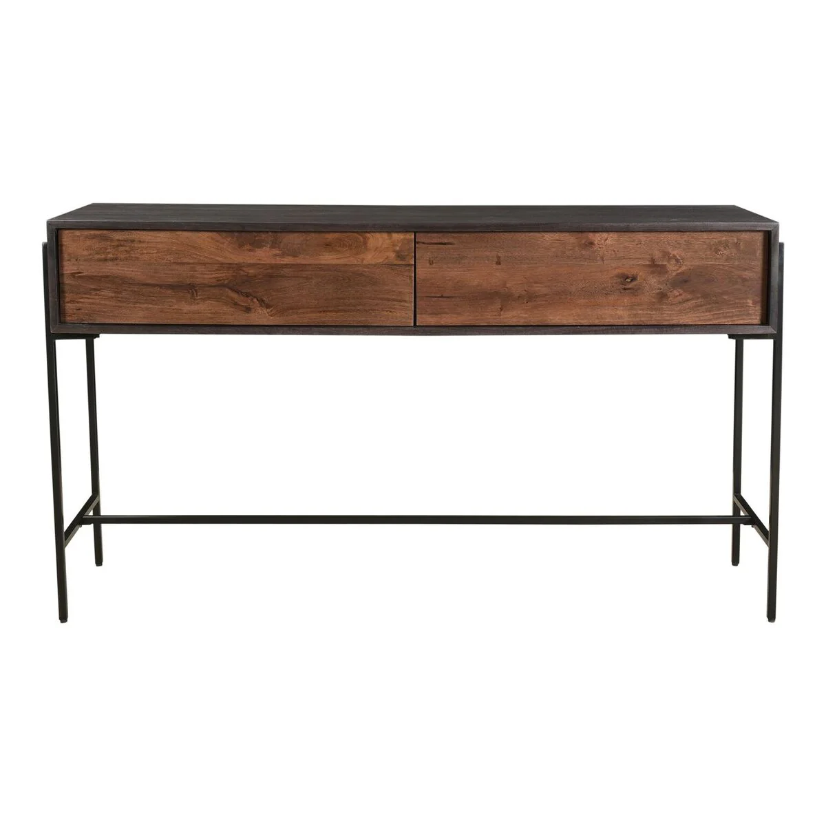 54" Narrow Mango Wood Desk or Workstation with Iron Base - Image 2