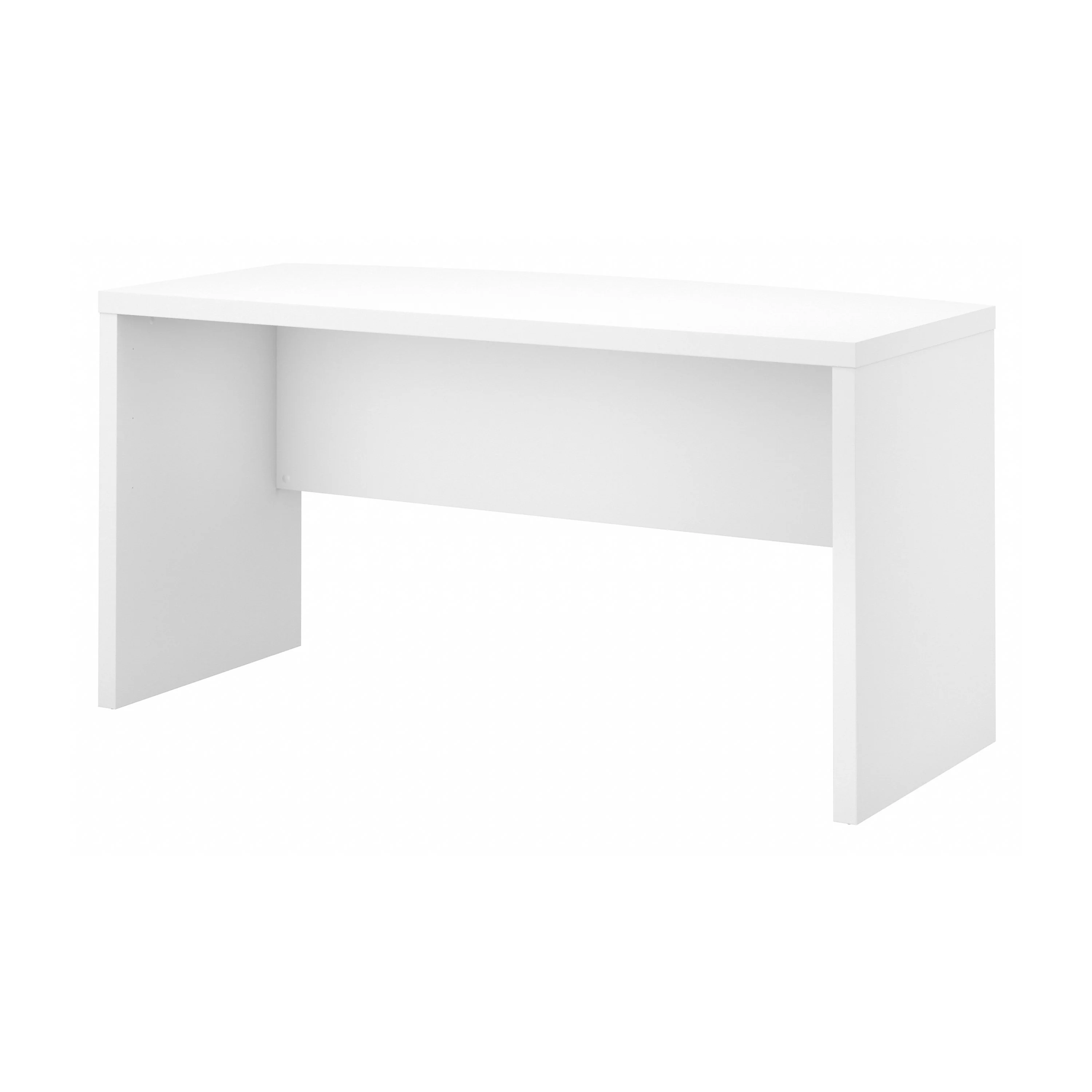 60" Modern Bow-Front Office Desk in Pure White - Image 3