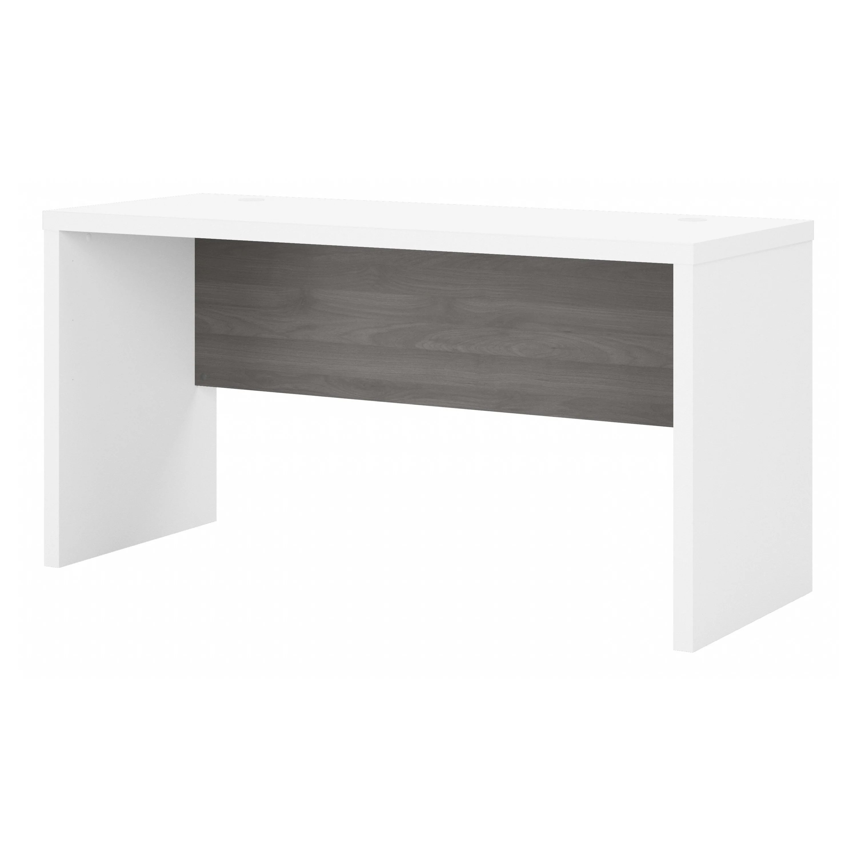 60" Modern Narrow Office Desk in Pure White and Modern Gray - Image 2