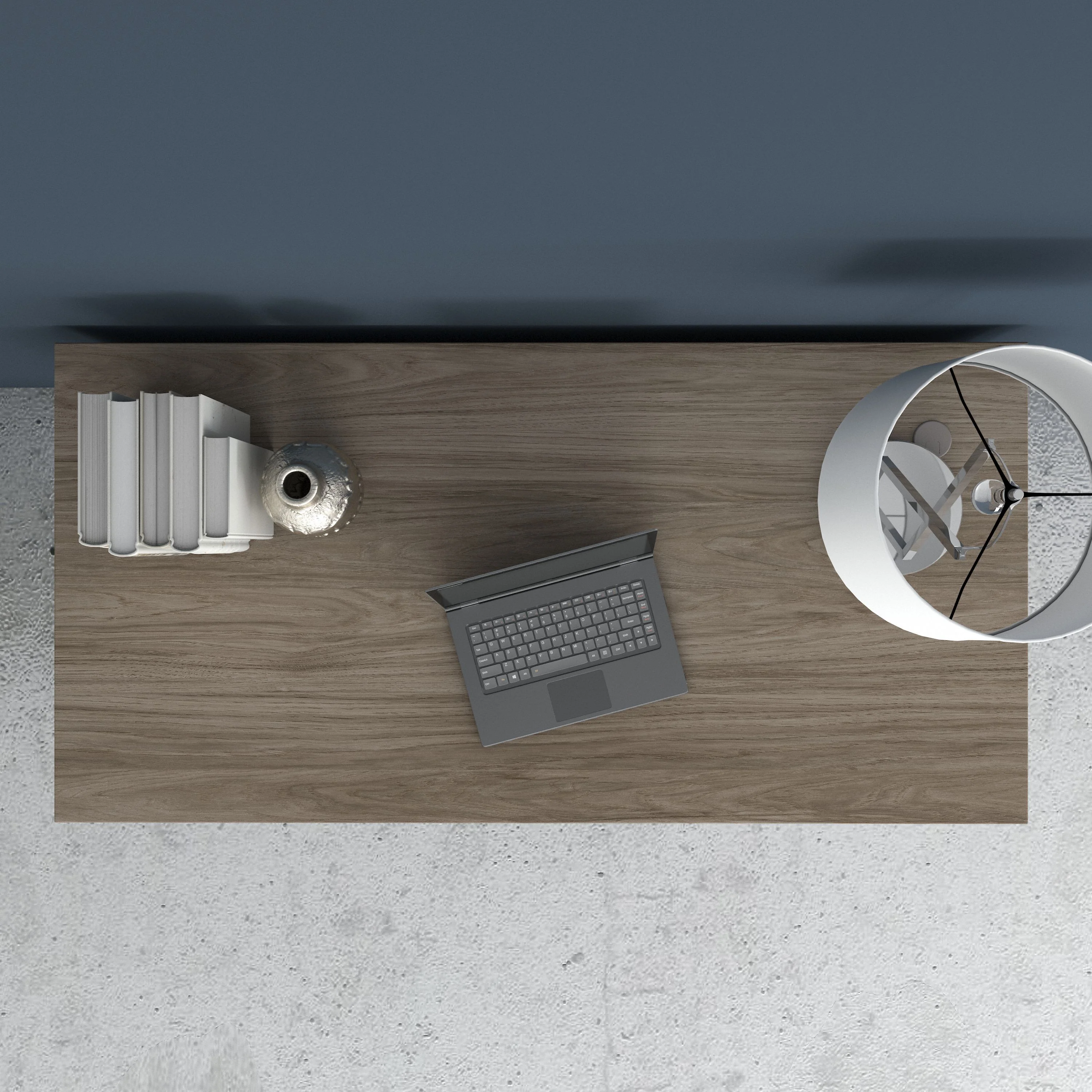 60" Rugged Modern Office Desk with Privacy Panel in Modern Hickory - Image 5