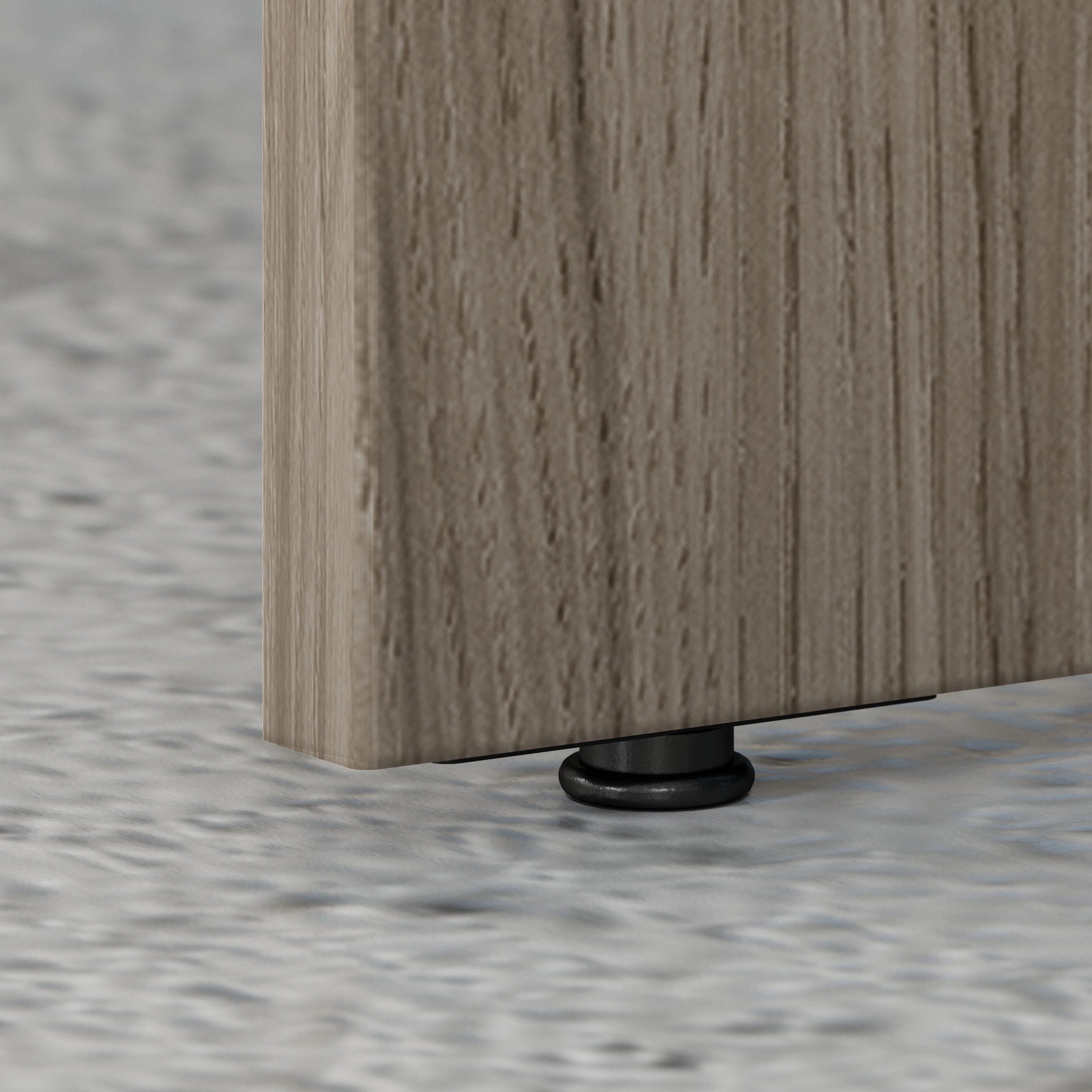 60" Rugged Modern Office Desk with Privacy Panel in Modern Hickory - Image 7