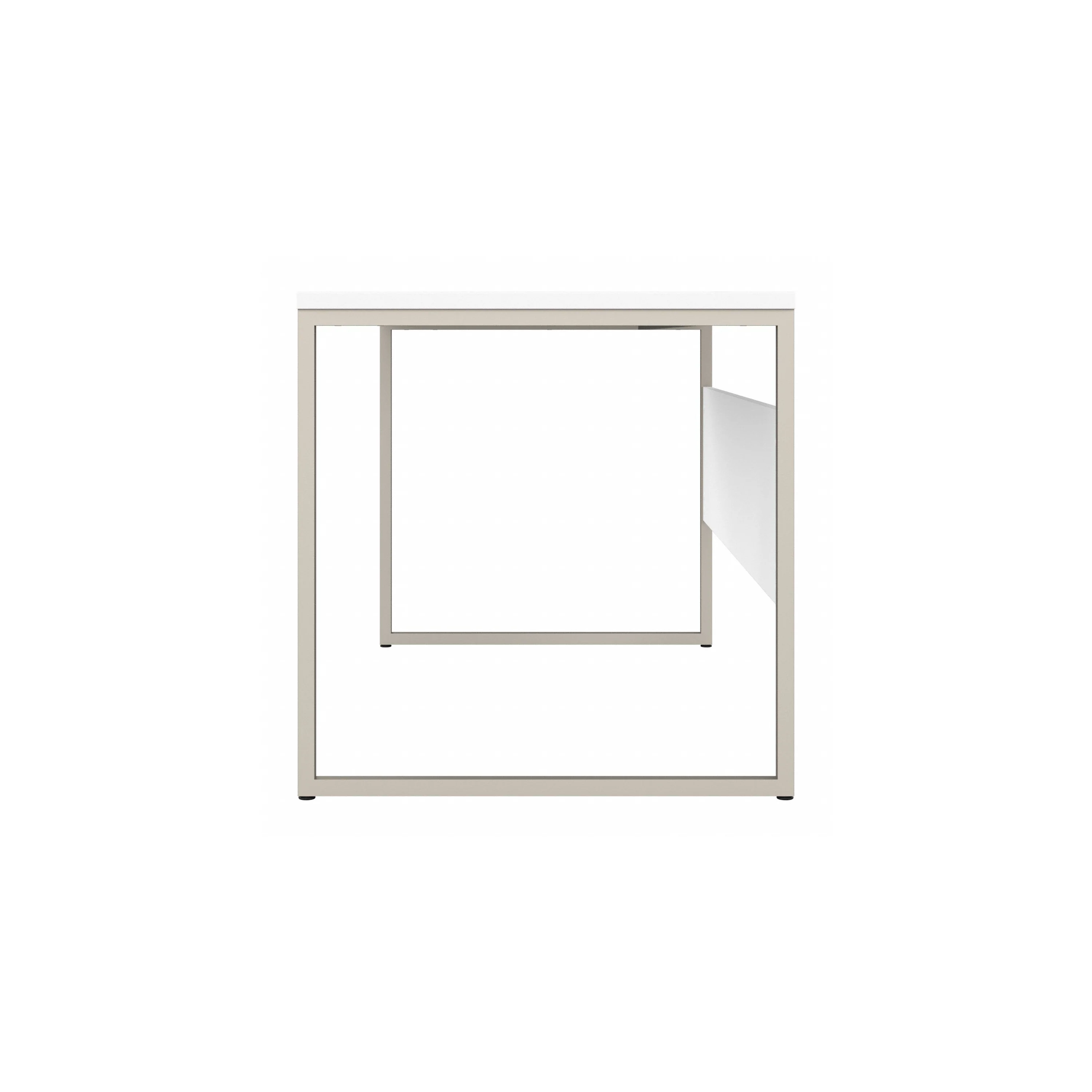 60" Elegant Modern Office Desk with Metal Legs in White - Image 6