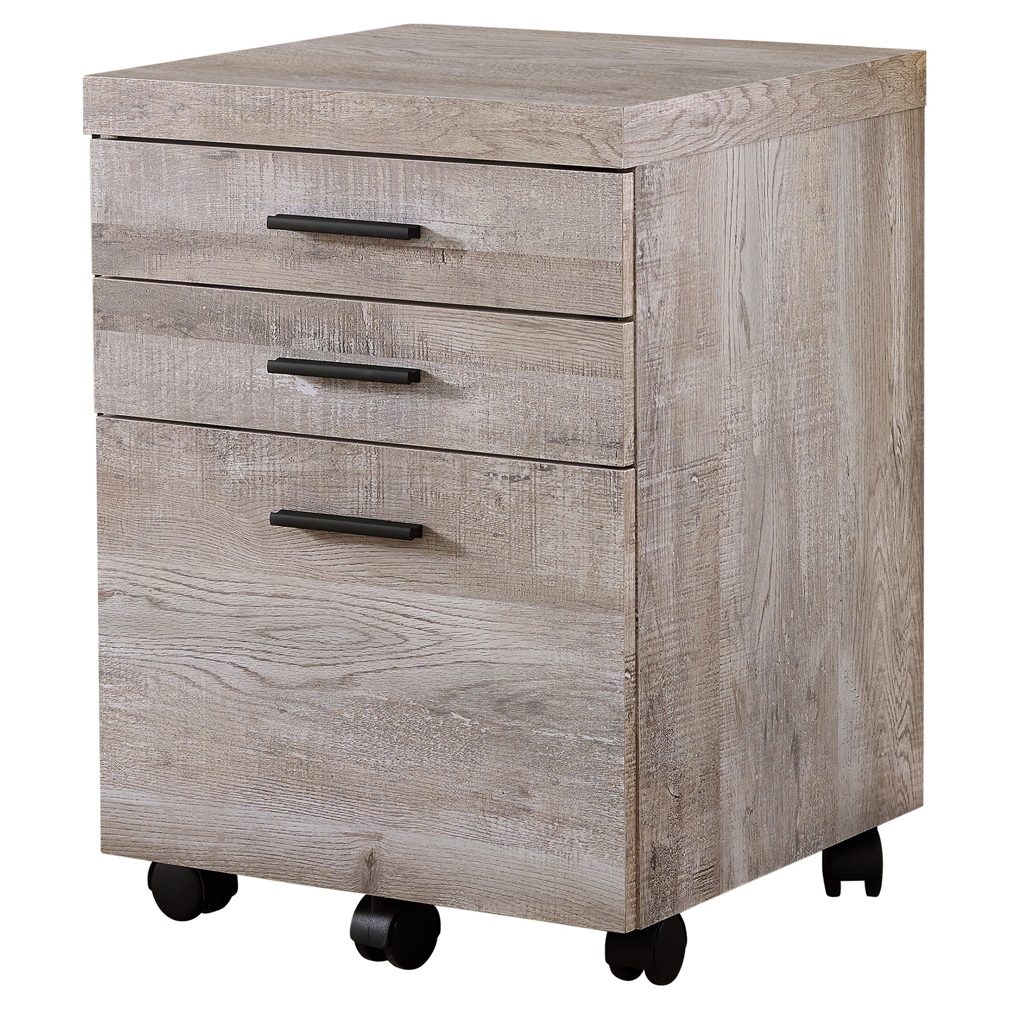 63" Taupe Woodgrain L-Shaped Office Desk & Storage Area in One - Image 5