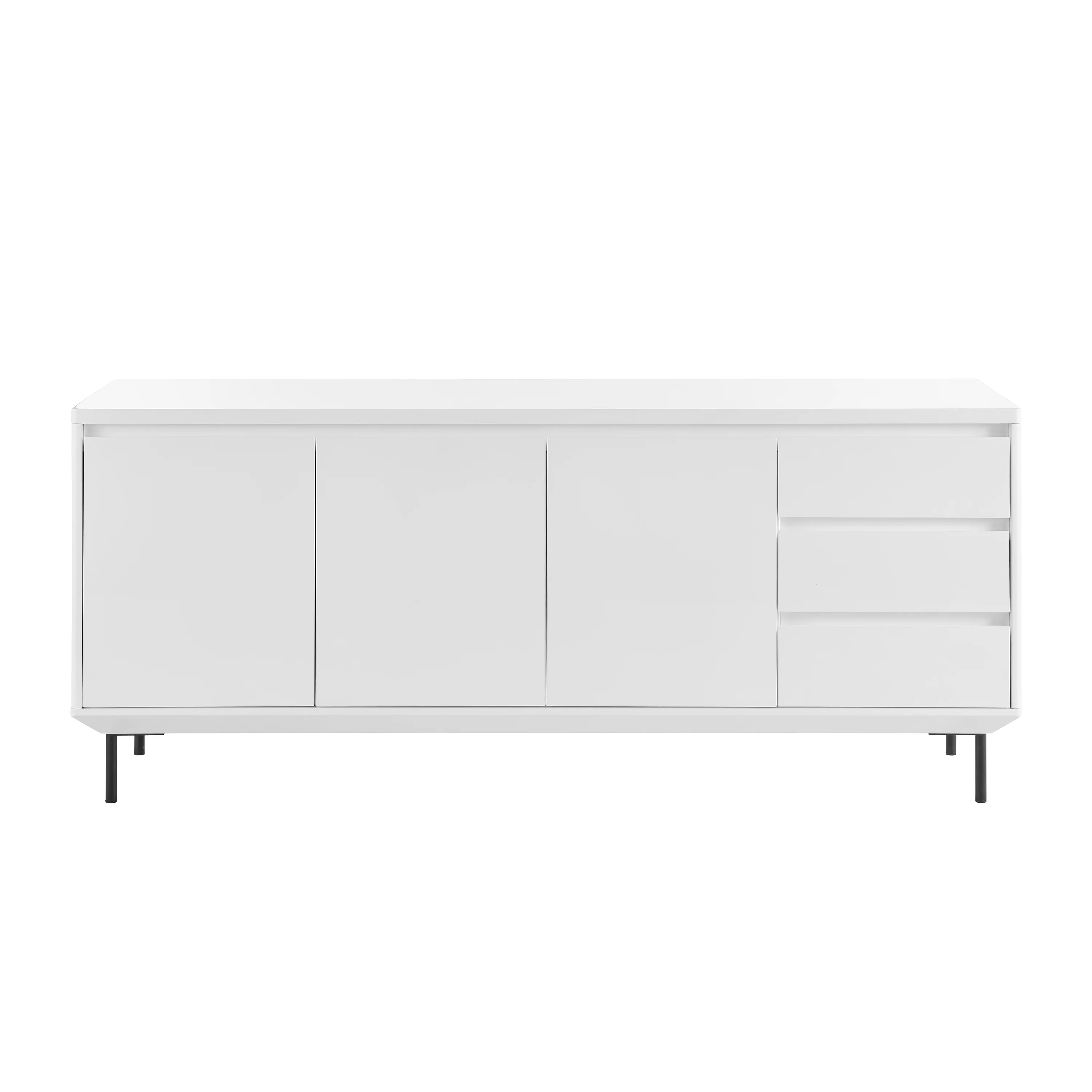 63" White Credenza with 3 Cabinets & 3 Drawers - Image 2