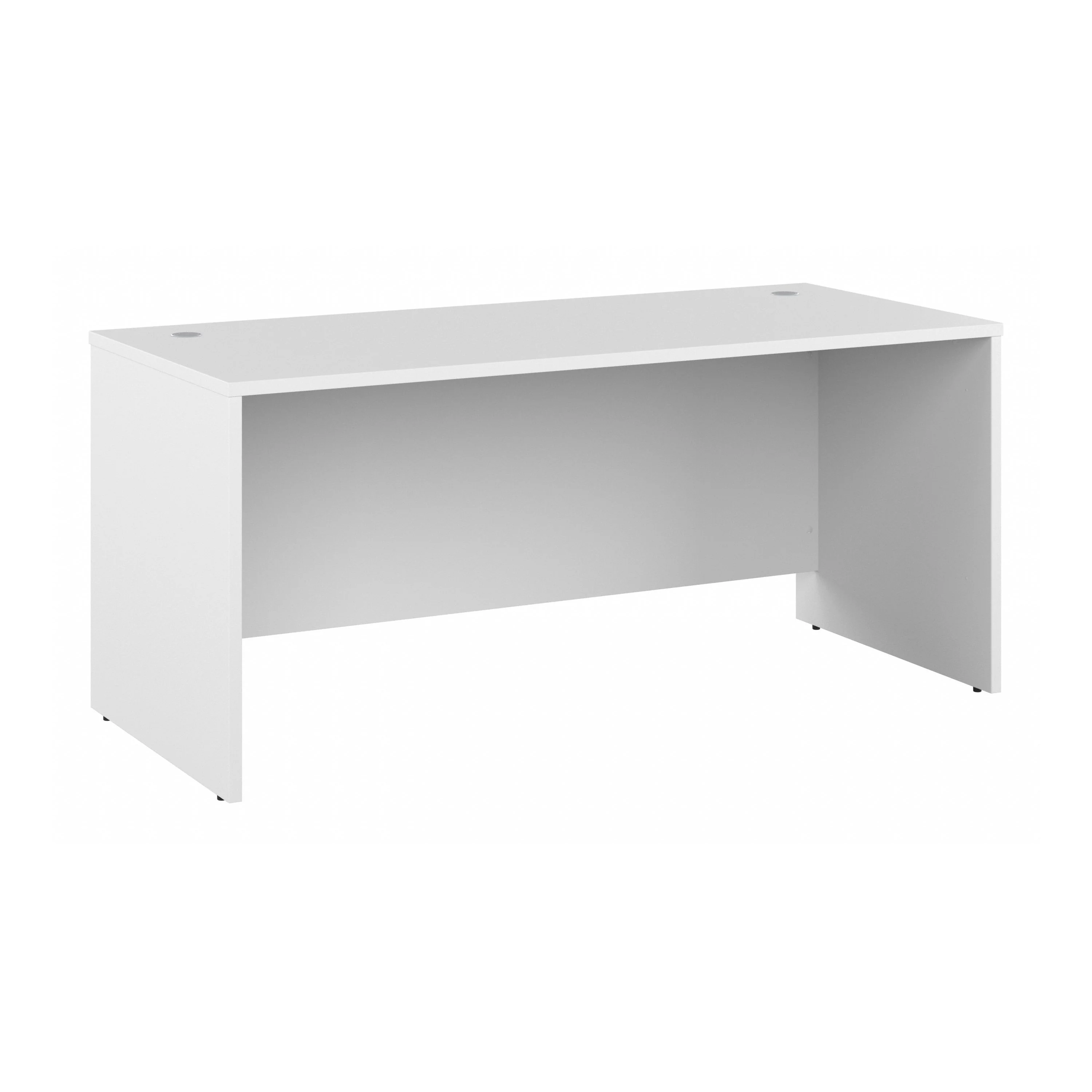 66" Modern Executive Office Desk with Privacy Panel in White - Image 2
