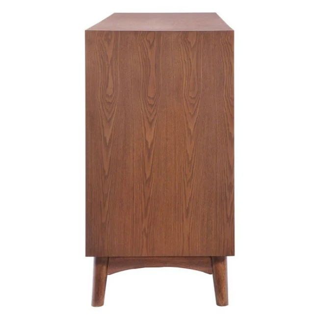 Mid-Century Style Black and Walnut Storage Credenza - Image 4