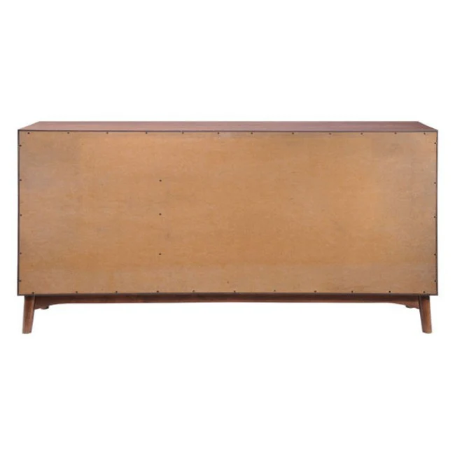 Mid-Century Style Black and Walnut Storage Credenza - Image 5