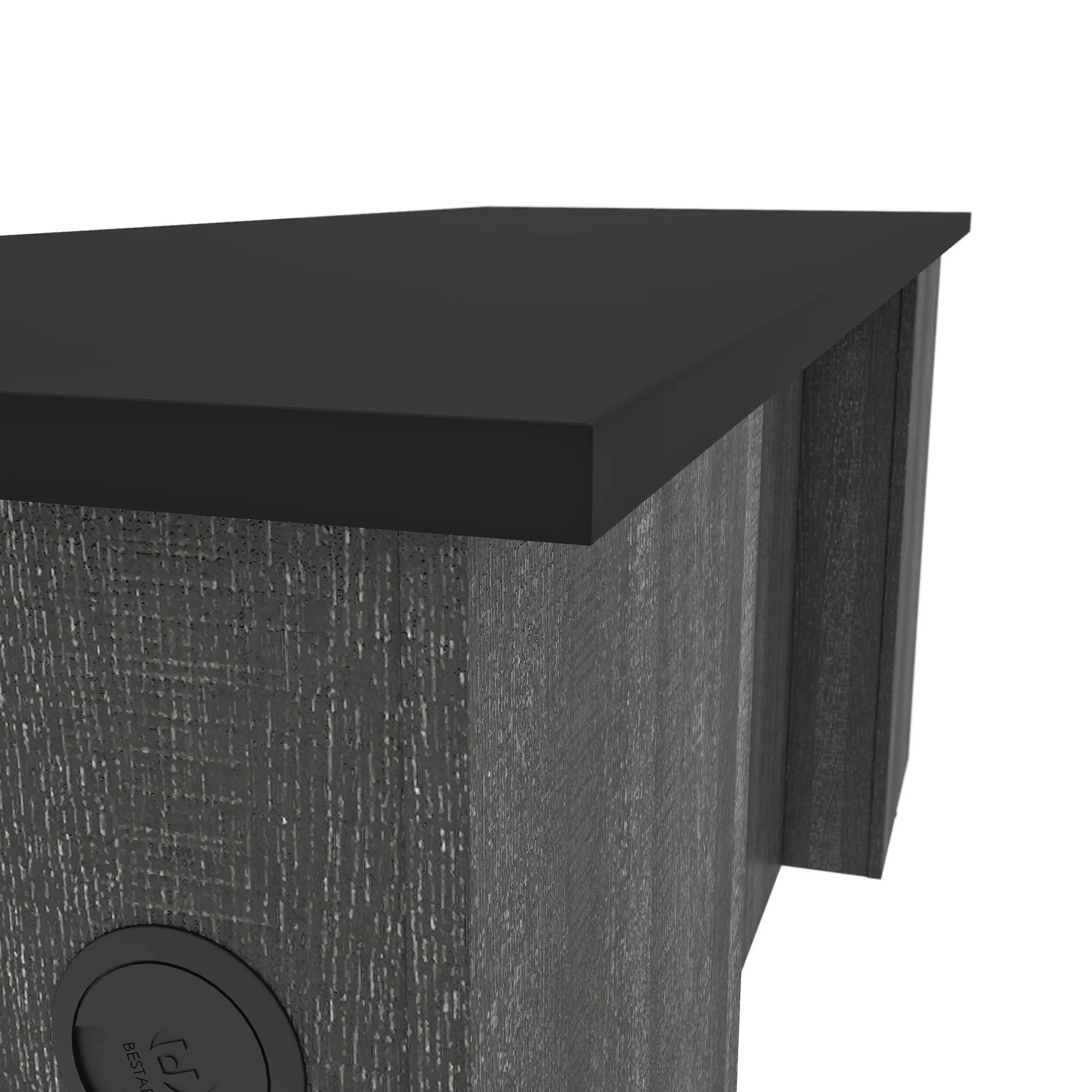 71" Bark Gray & Black Premium Executive Desk - Image 5