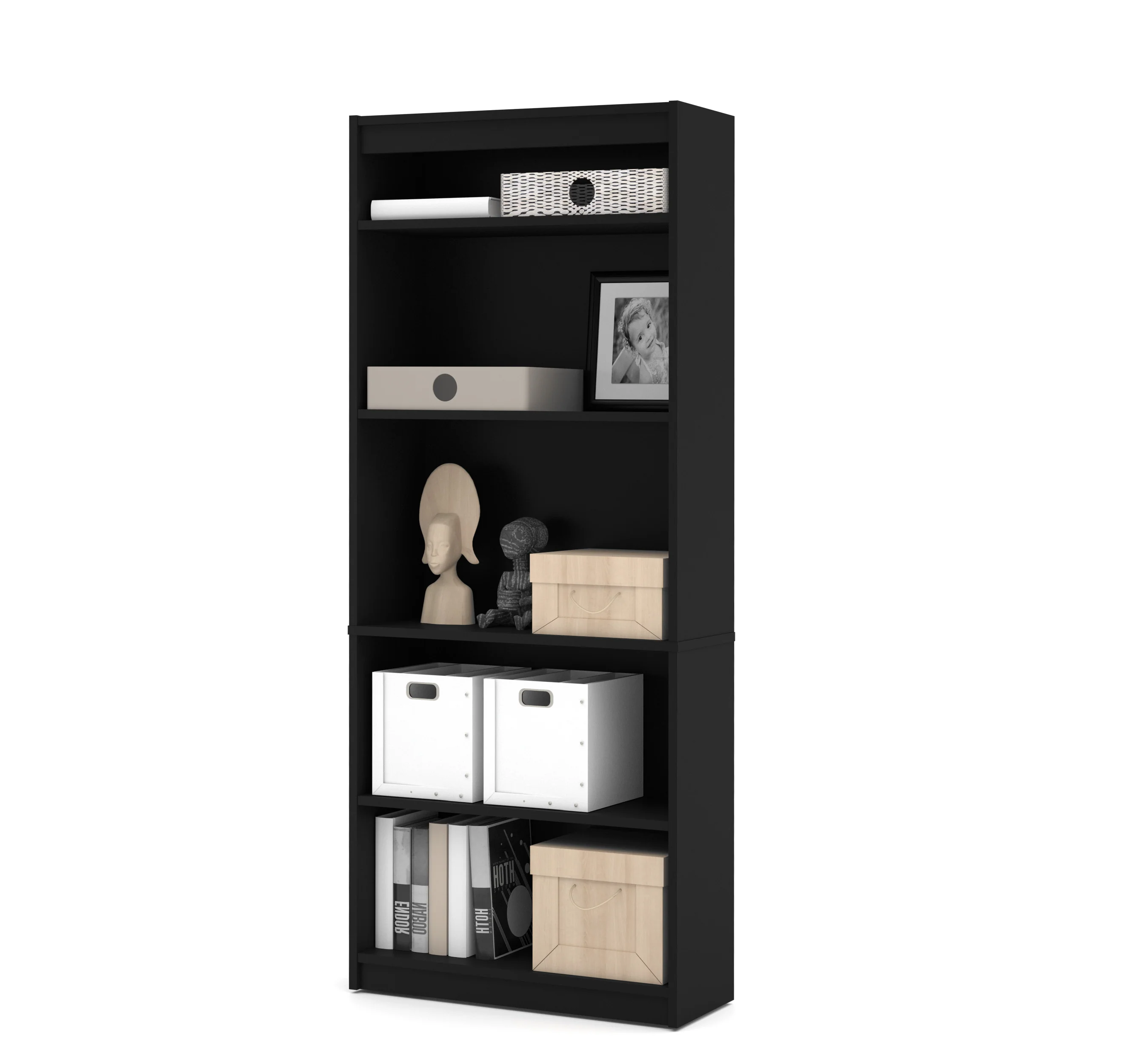 71" Executive U-Shaped Desk with File Drawers and Hutch in Antigua and Black - Image 5