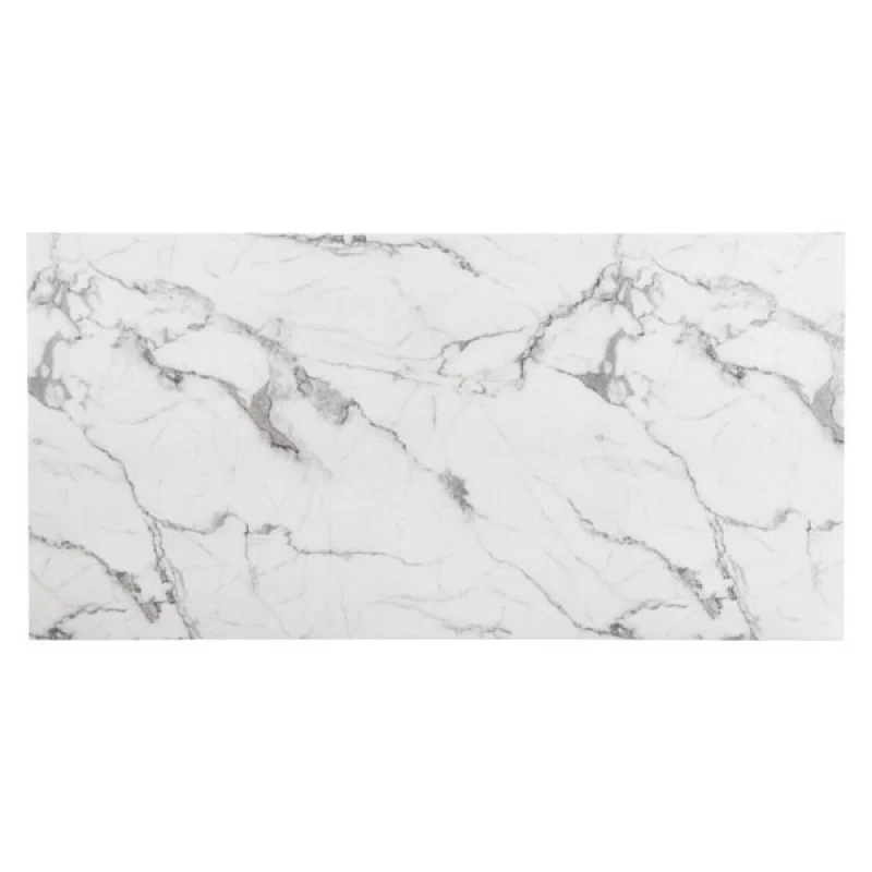 71" Faux Marble Office Desk with Brass Plated Steel Legs - Image 4