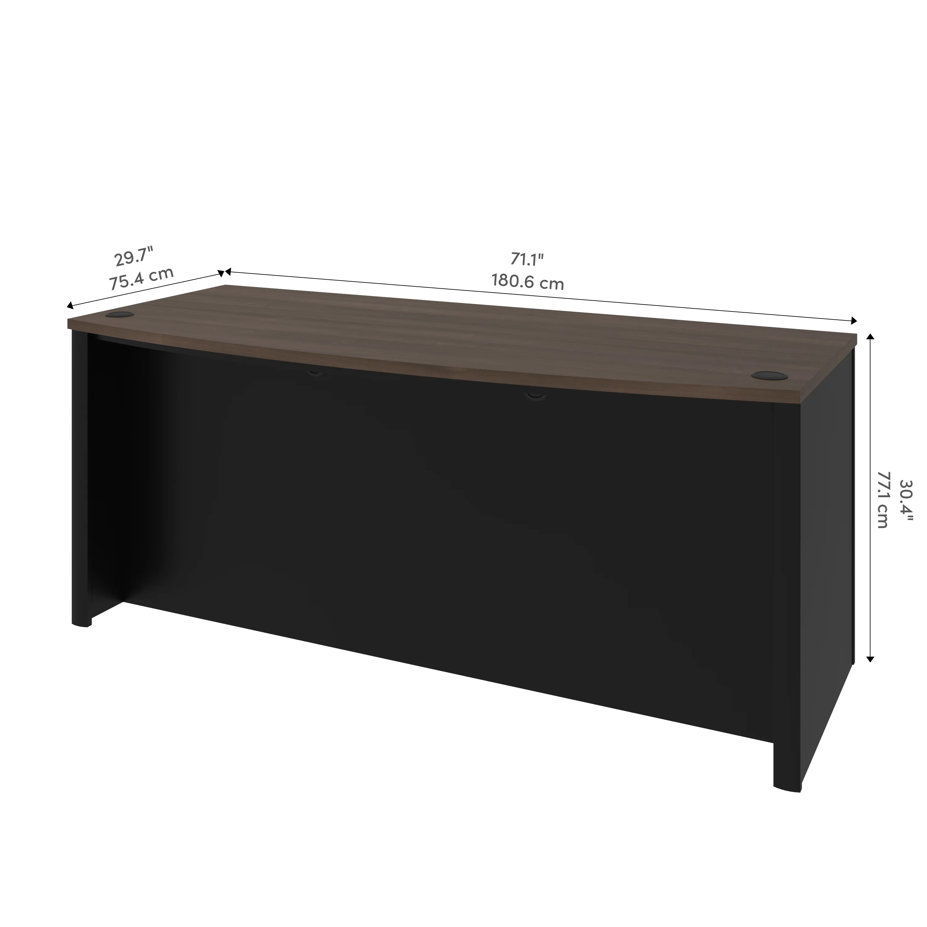 71" Premium Bowfront Executive Desk in Antigua - Image 3