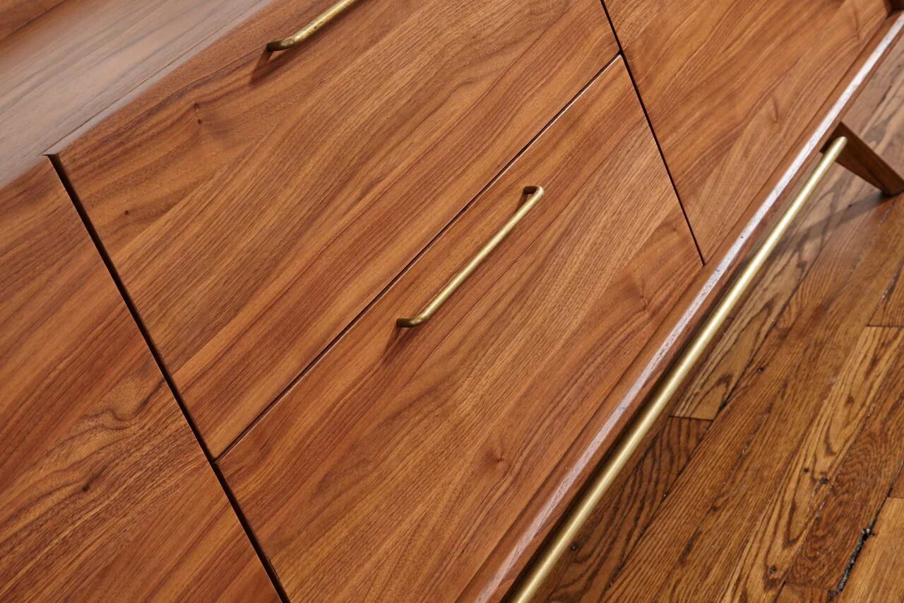 Mid-Century Walnut Storage Credenza - Image 3