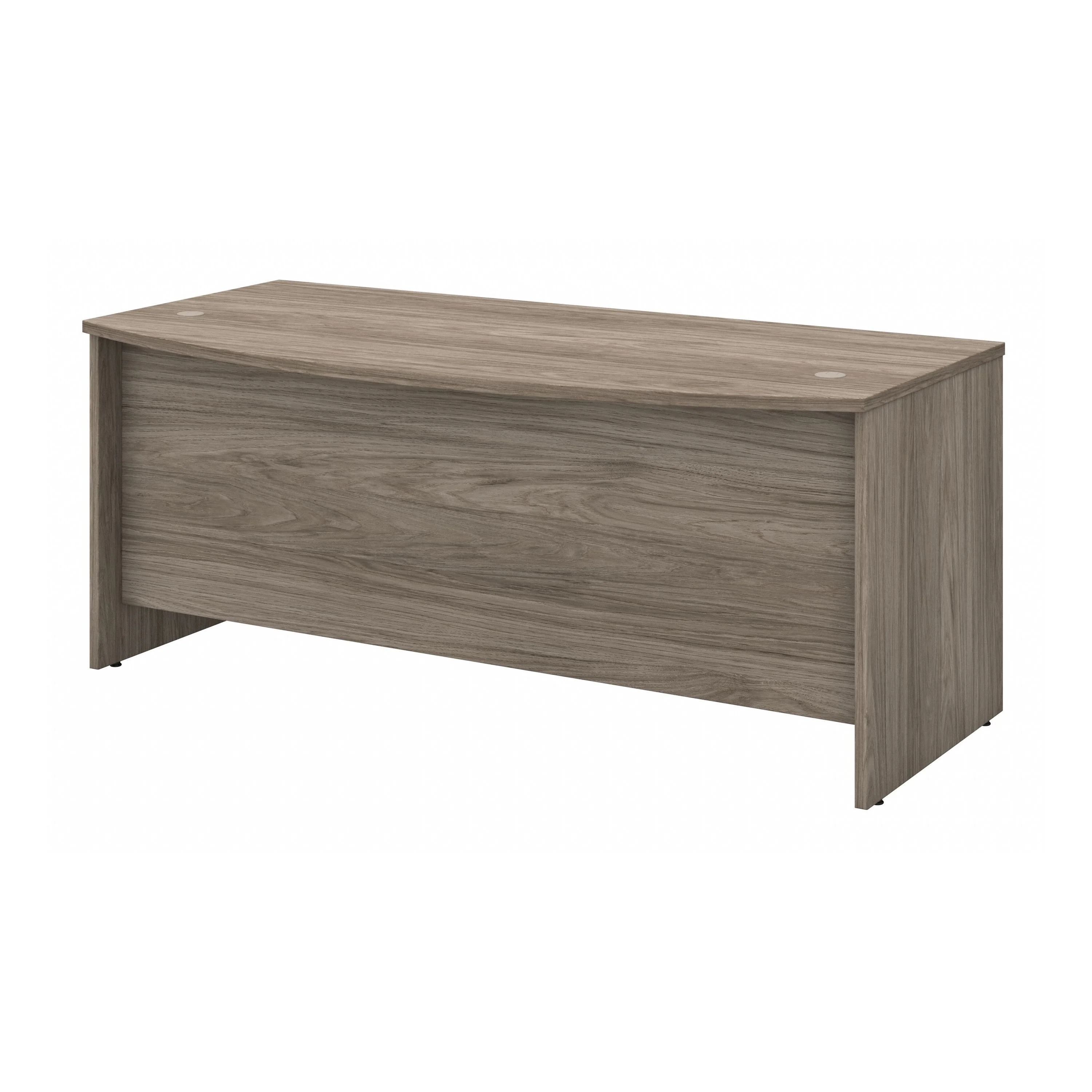 72" Bow-Front Office Desk with Privacy Panel in Modern Hickory - Image 3