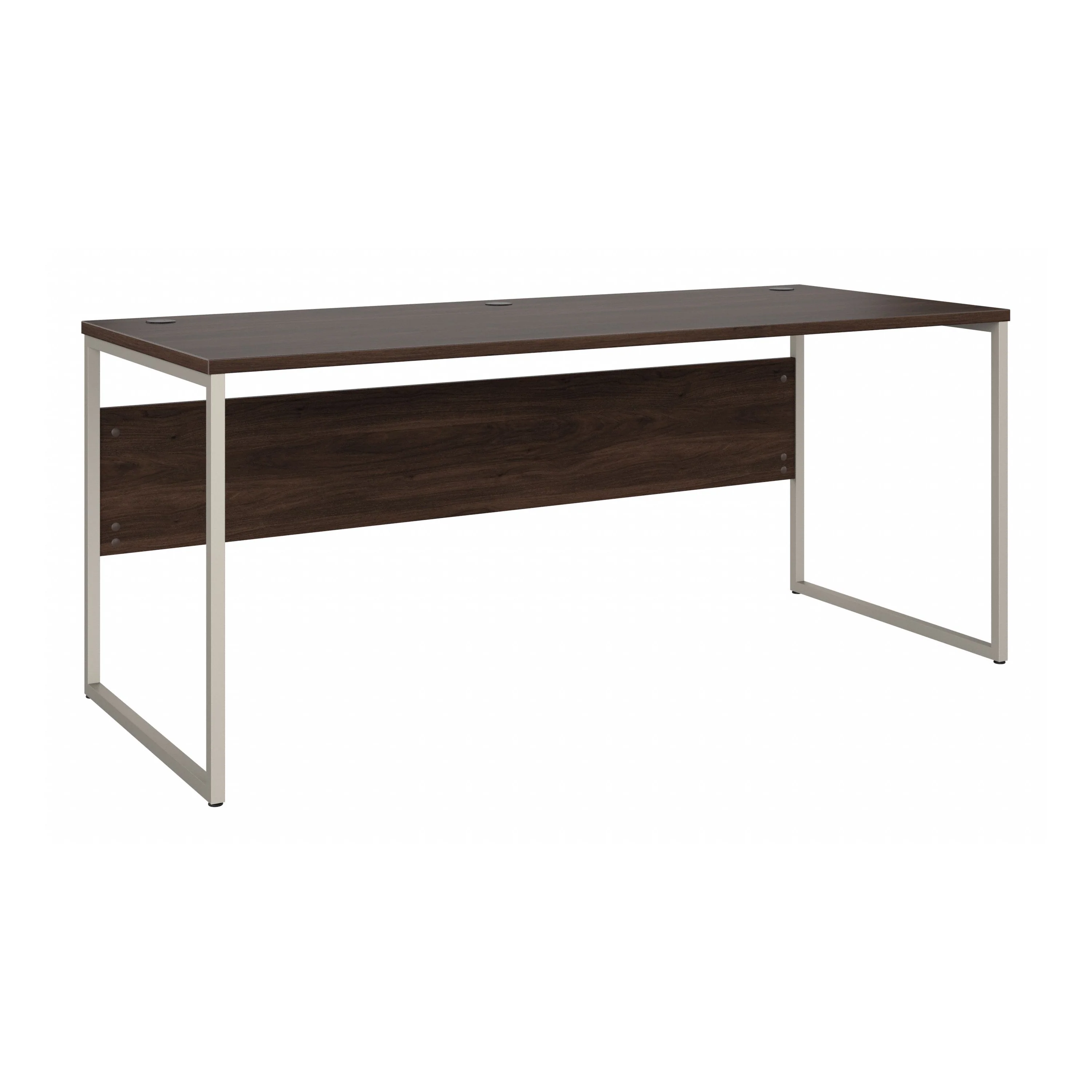 72" Modern Executive Office Desk with Metal Legs in Black Walnut - Image 4