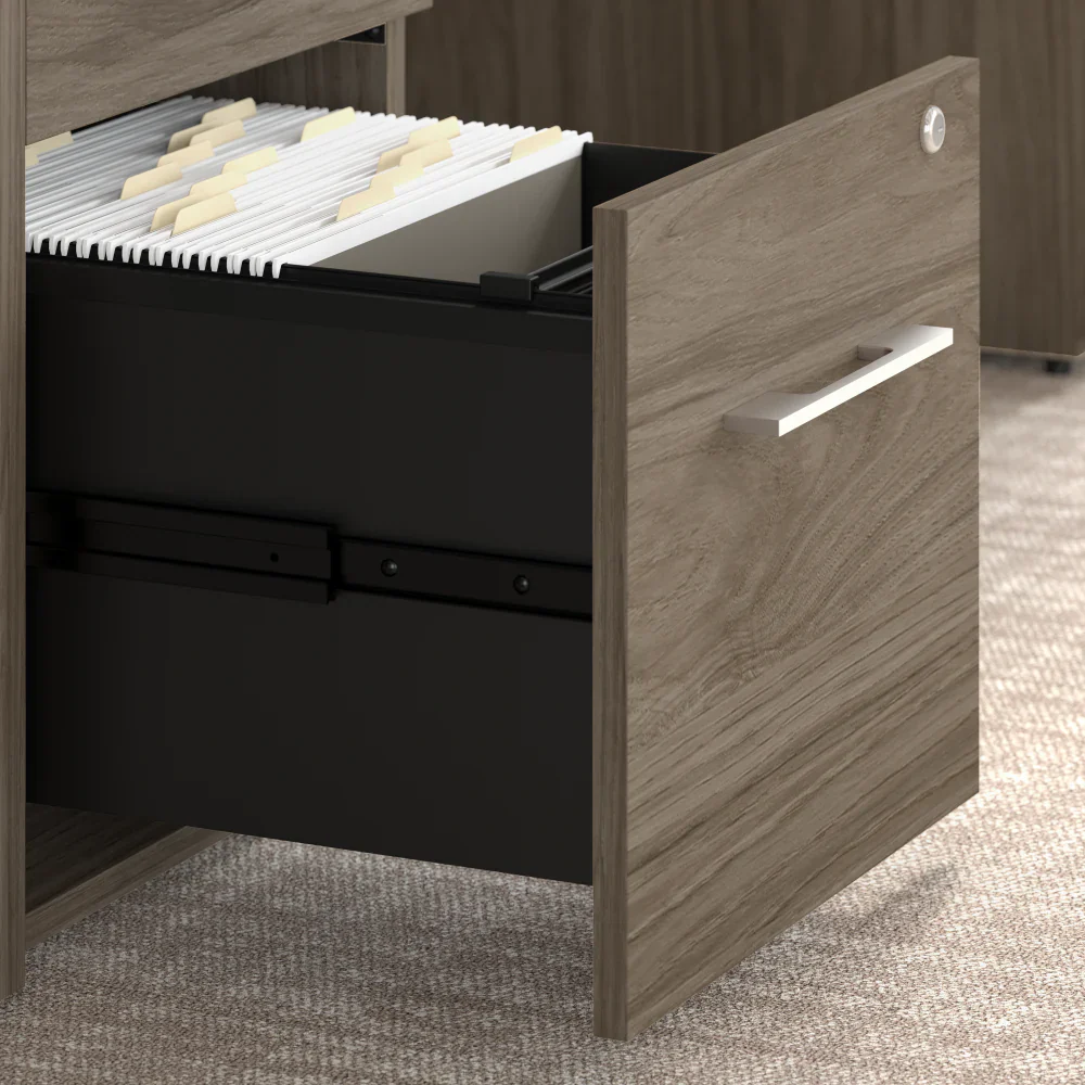 72" Modern Hickory Breakfront U-Shaped Executive Desk - Image 3