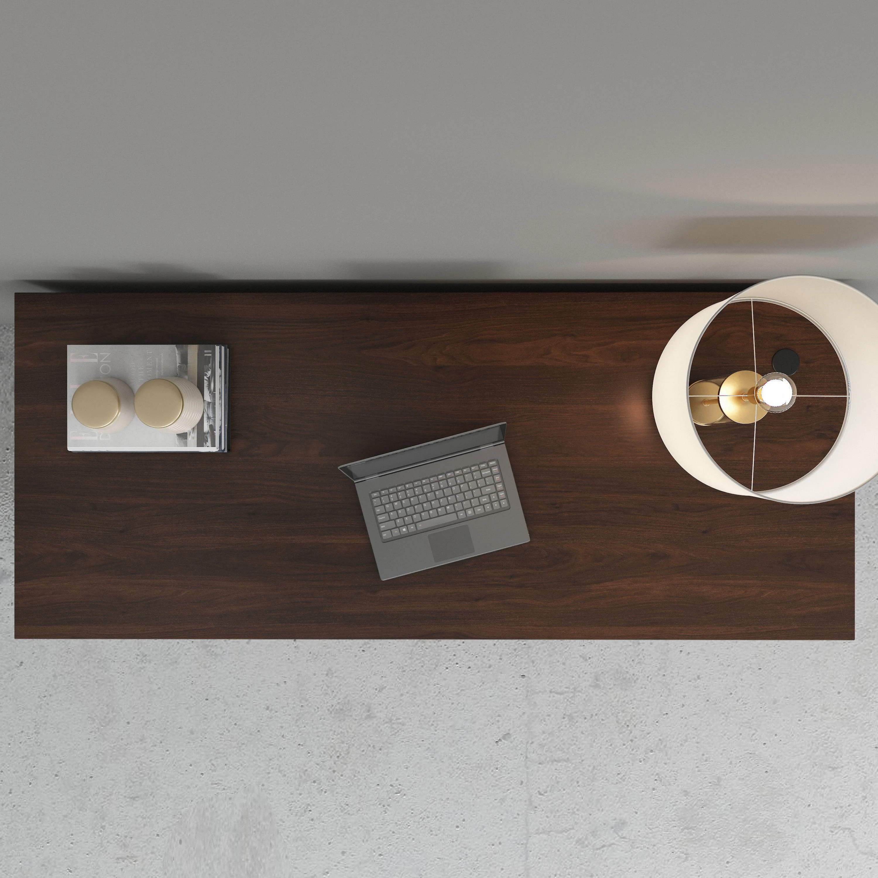 72" Modern Office Desk with Privacy Panel in Black Walnut - Image 2