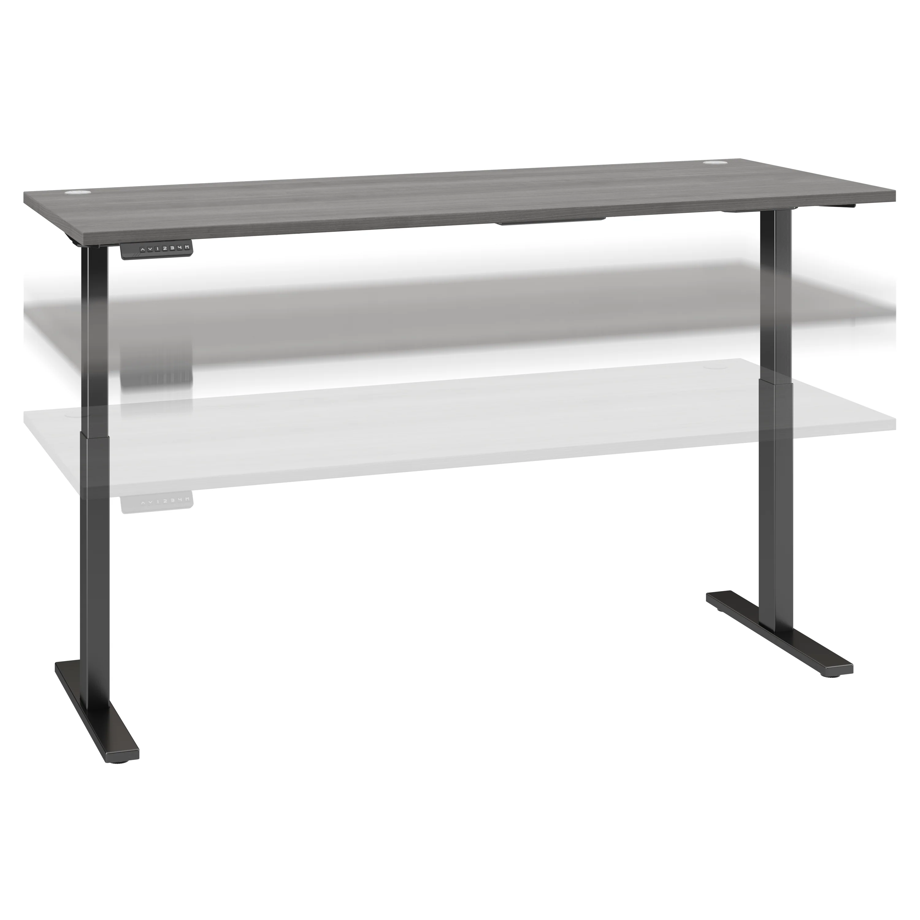 72" Modern Standing Office Desk in Platinum Gray with Black Base - Image 2