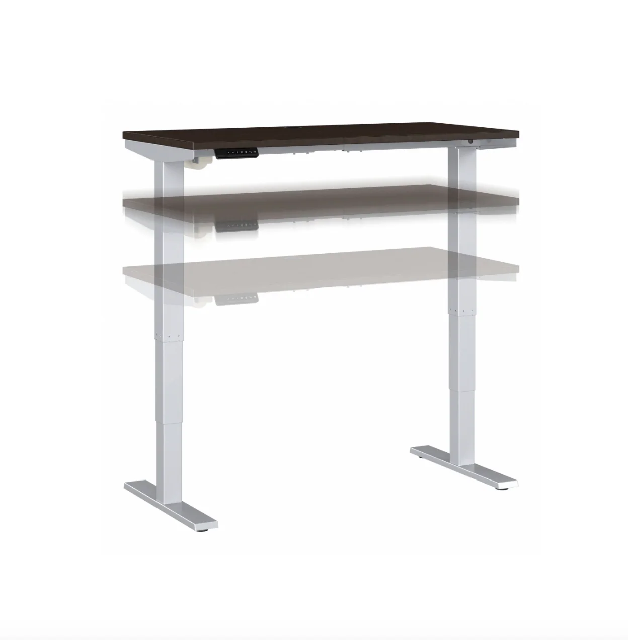 48" Mocha Cherry Sit-Stand Office Desk with Motorized Height Adjustment - Image 3