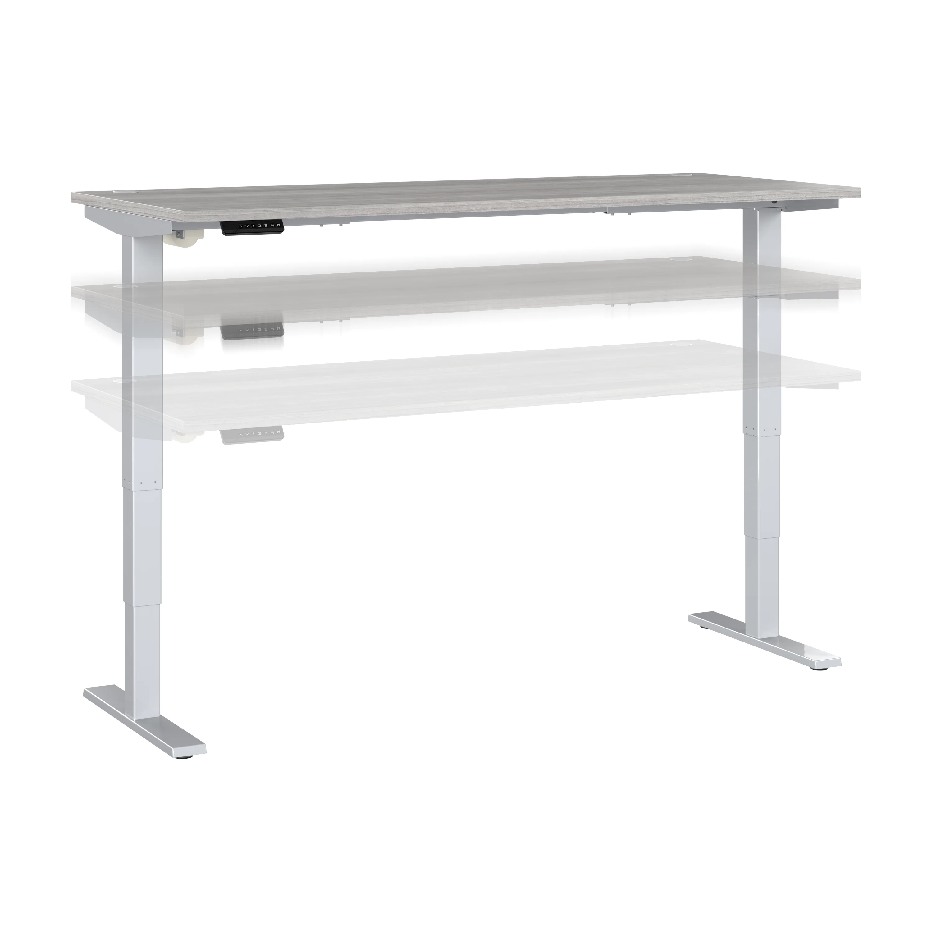72" Large Modern Standing Office Desk in Platinum Gray with Metallic Base - Image 2